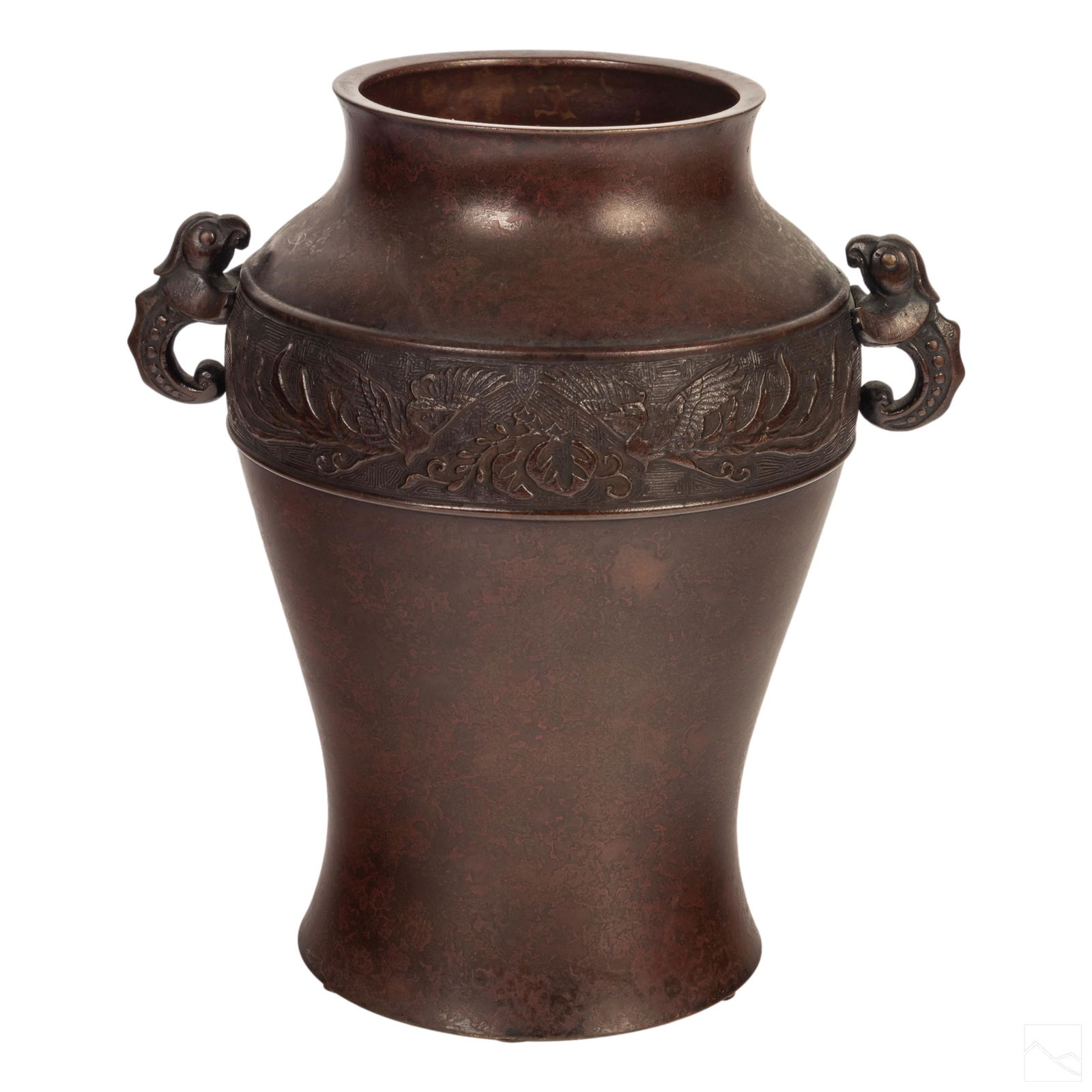 Chinese Old Archaistic Bronze Figural Handled Vase (1 of 7)