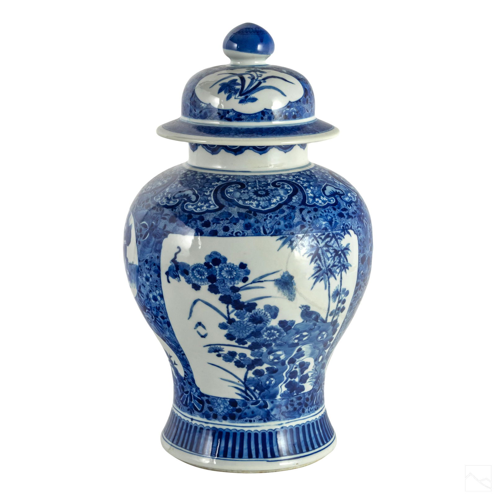 Chinese Antique Porcelain Foo Dog Flora Ginger Jar (1 of 8)