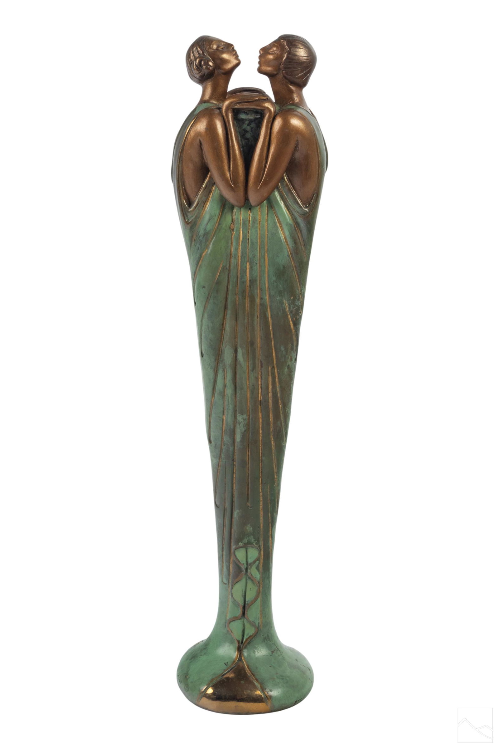 Erte Art Deco Bronze Flora Figural Sculpture Vase (1 of 5)
