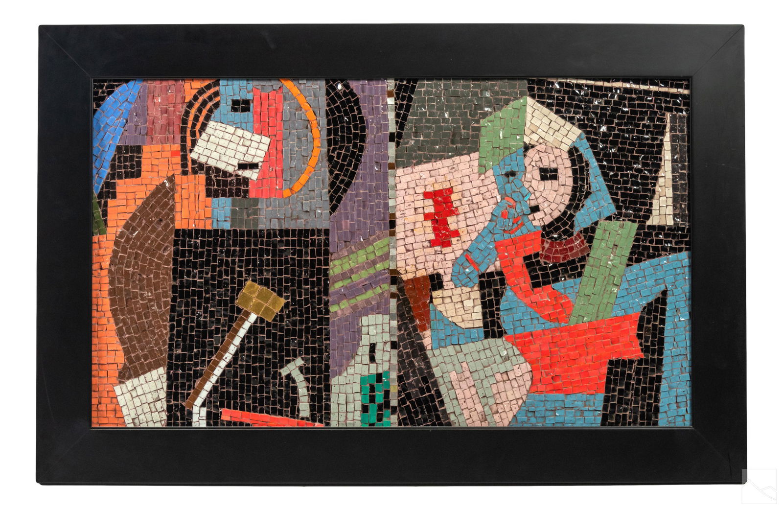 Modern Abstract Mosaic Figural Art Glass Sculpture (1 of 4)