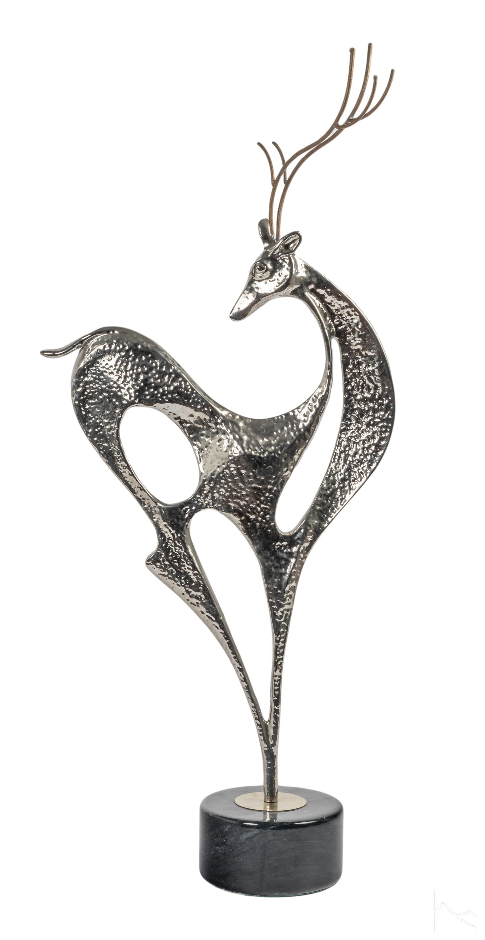 Curtis Jere 20C. Brutalist Wildlife Deer Sculpture (1 of 4)