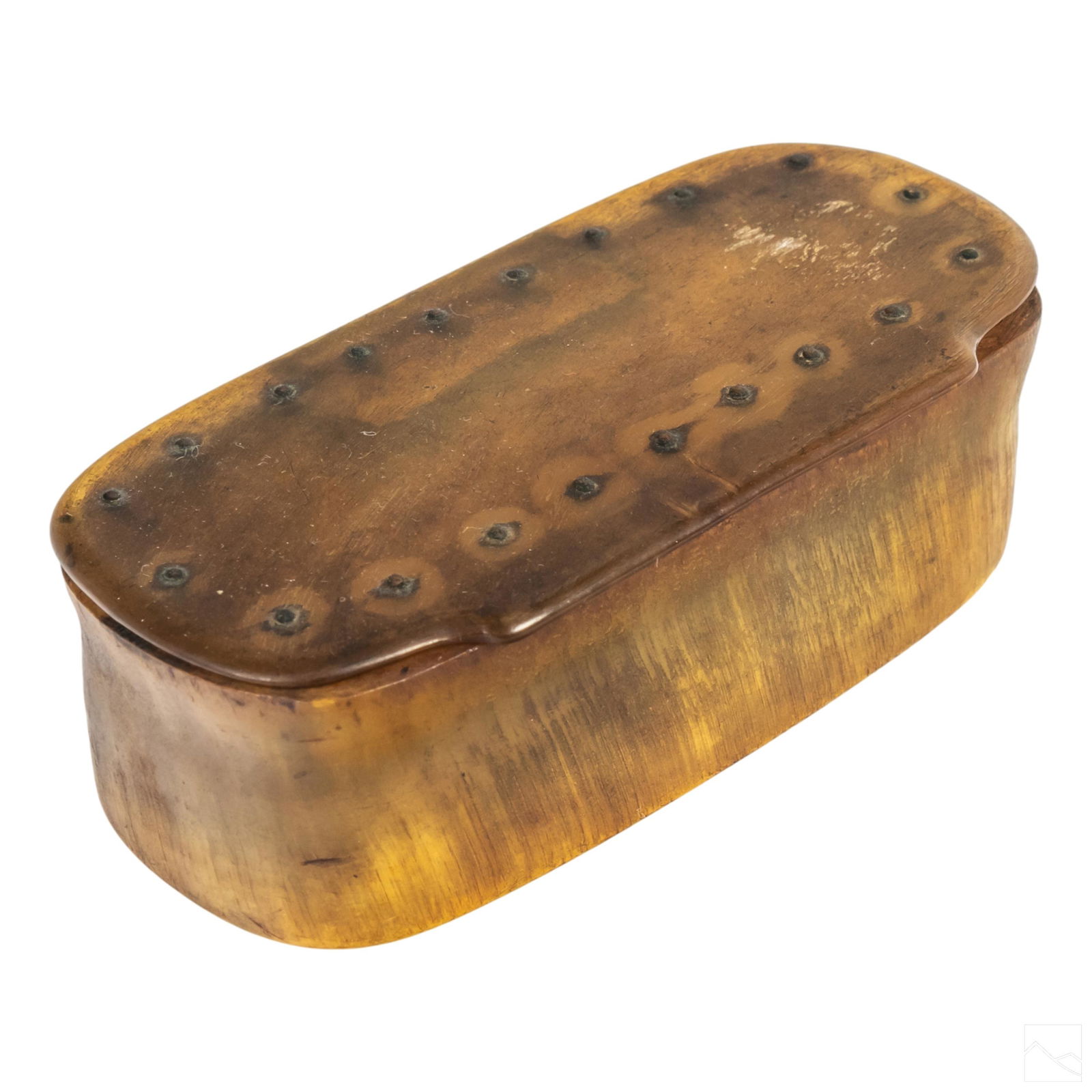 German 18th C. Antique Goat Horn Tobacco Snuff Box (1 of 4)