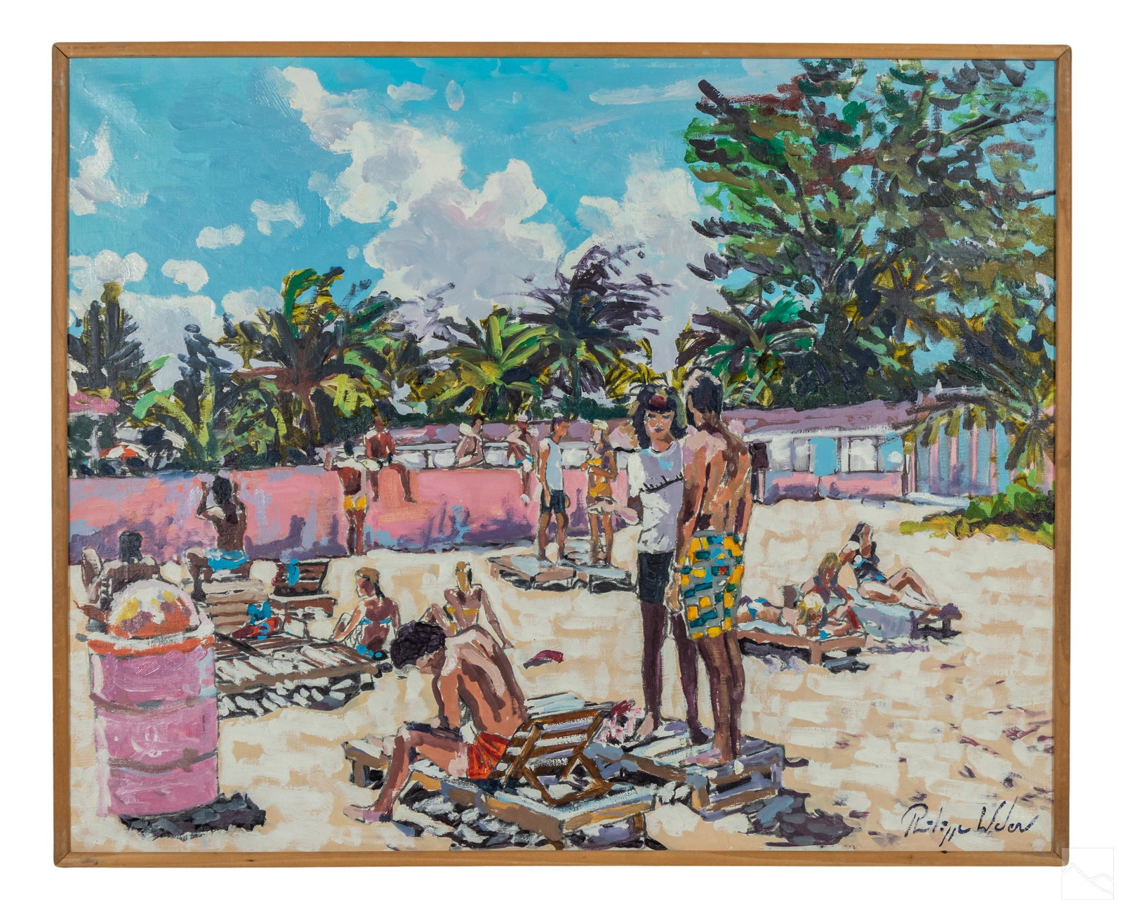Philippe Weber (20C.) Impressionist Beach Painting (1 of 4)
