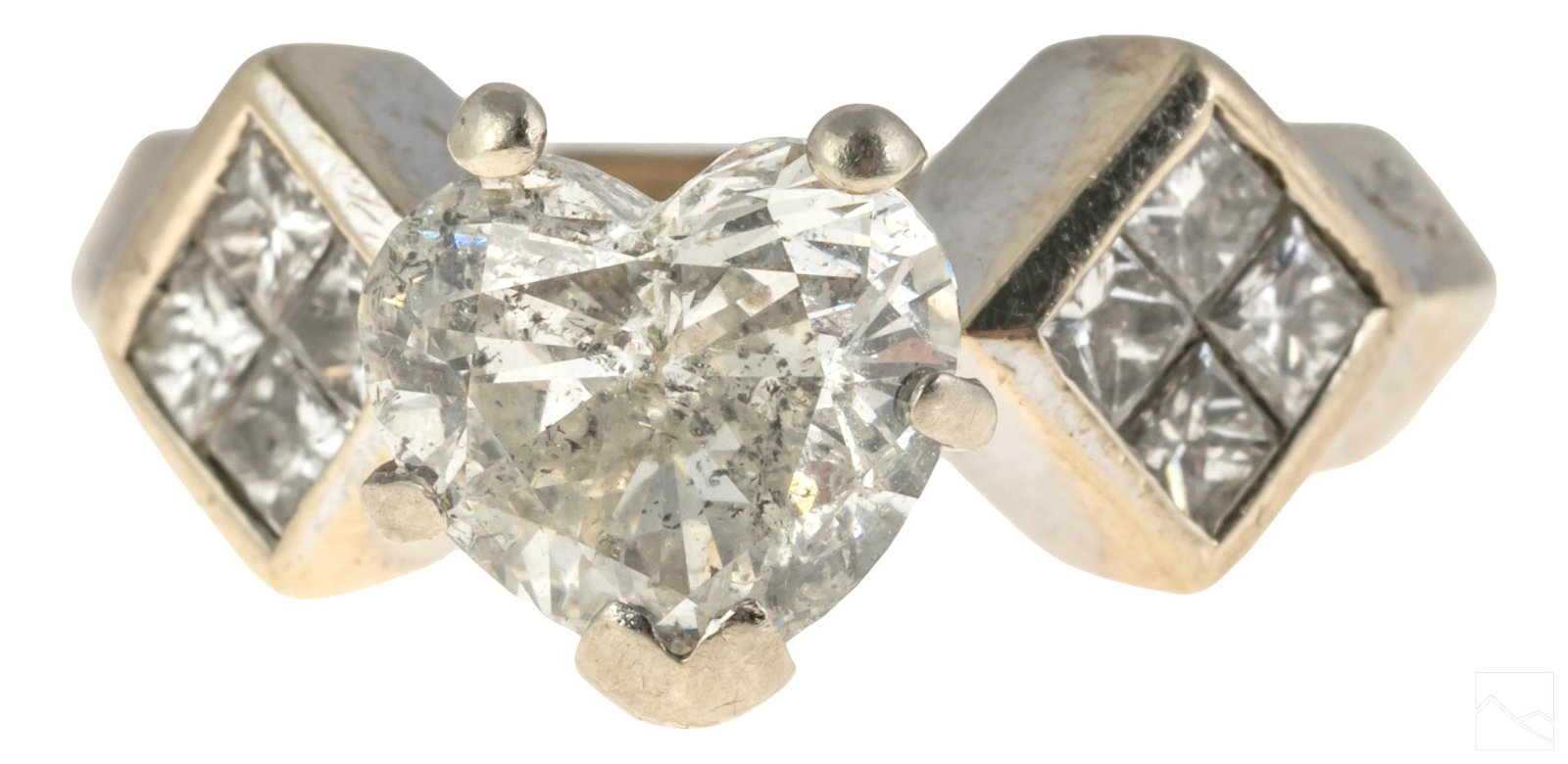 18K Gold 2.55 CTTW Heart Diamond Engagement Ring (1 of 7)