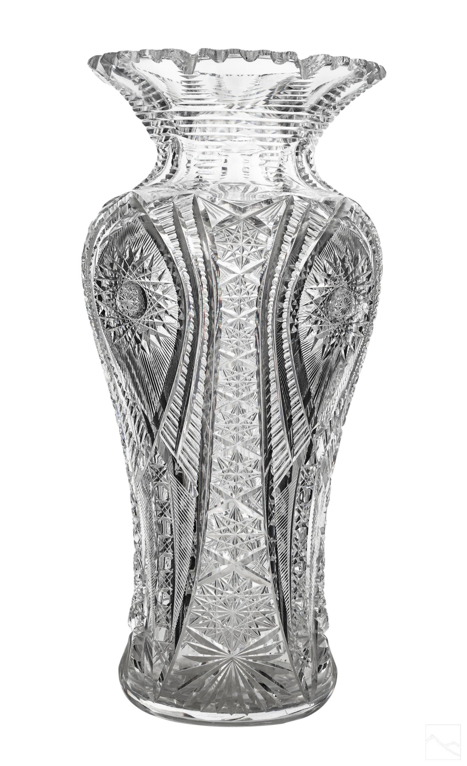 American Brilliant Period Antique Cut Glass Vase (1 of 3)