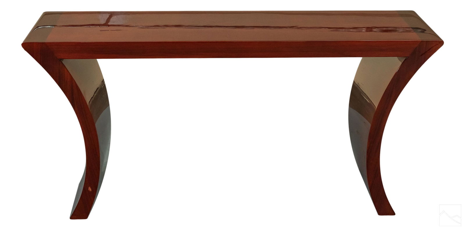 Raleo Custom Concave Leg Red Wooden Console Table (1 of 5)