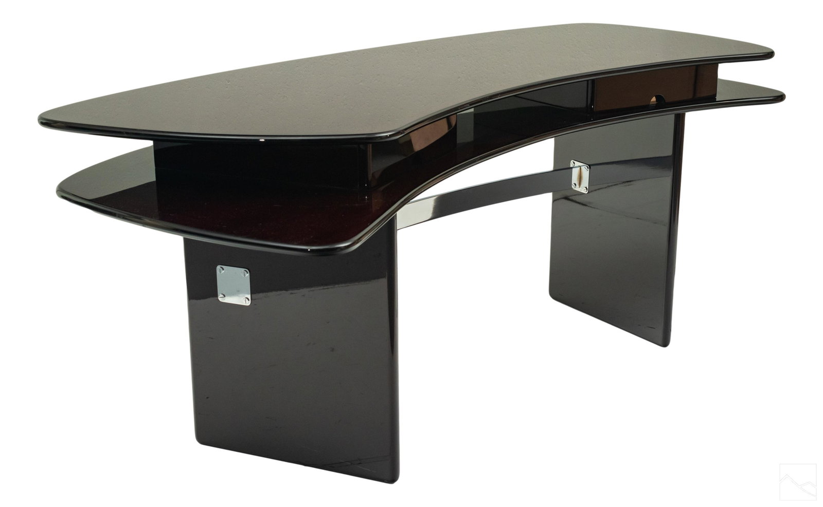 Modern Custom Mahogany Curve Tiered Executive Desk (1 of 7)