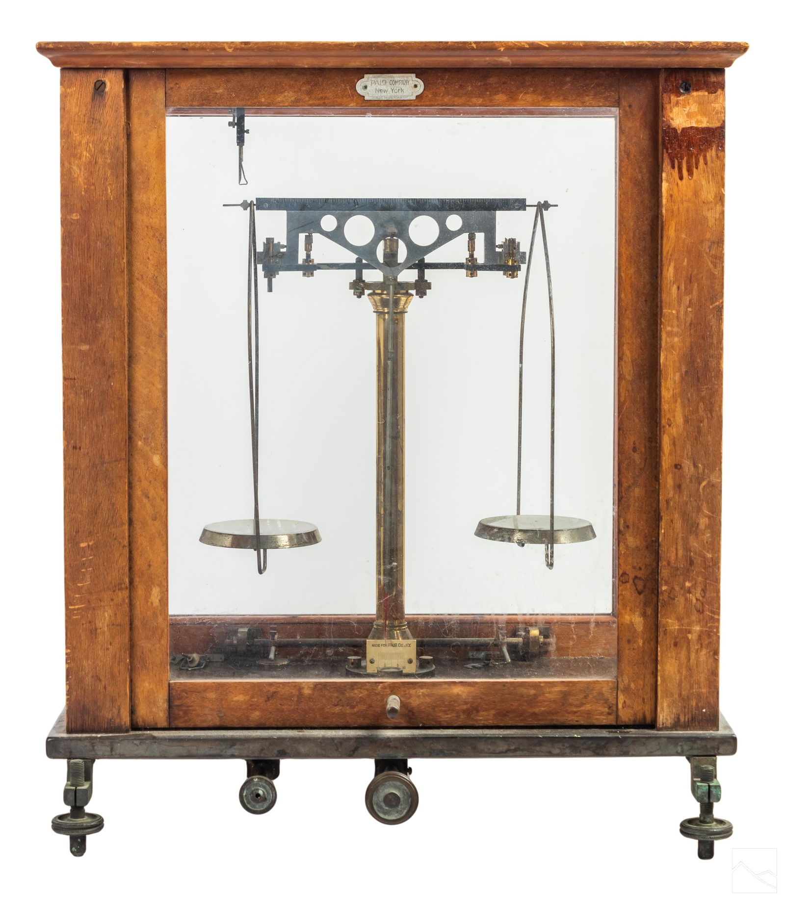 Palo Co. Antique Gold Scale in Wood and Glass Case (1 of 7)