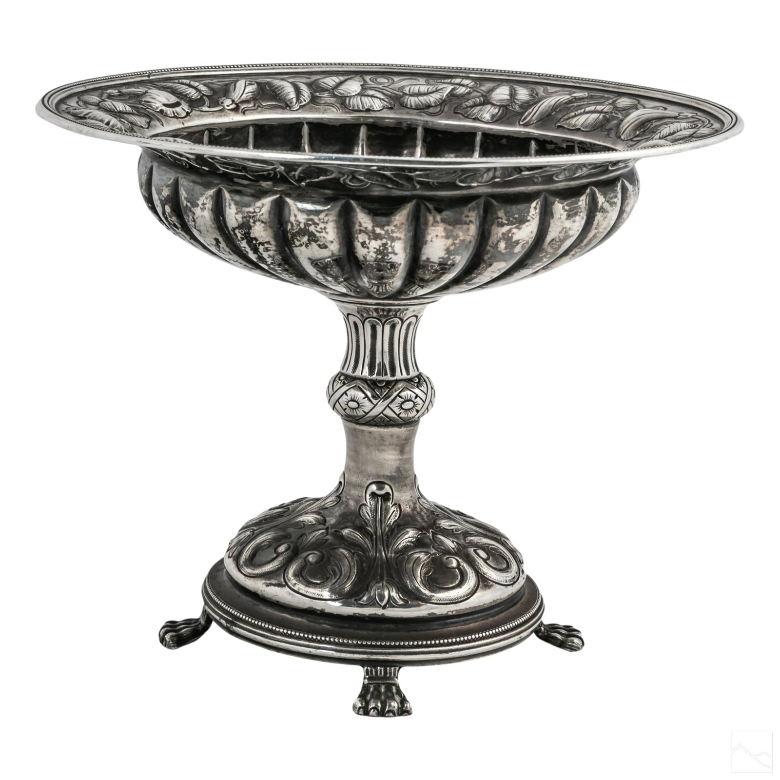 Sterling Silver Ornate Antique Footed Compote 383g (1 of 6)