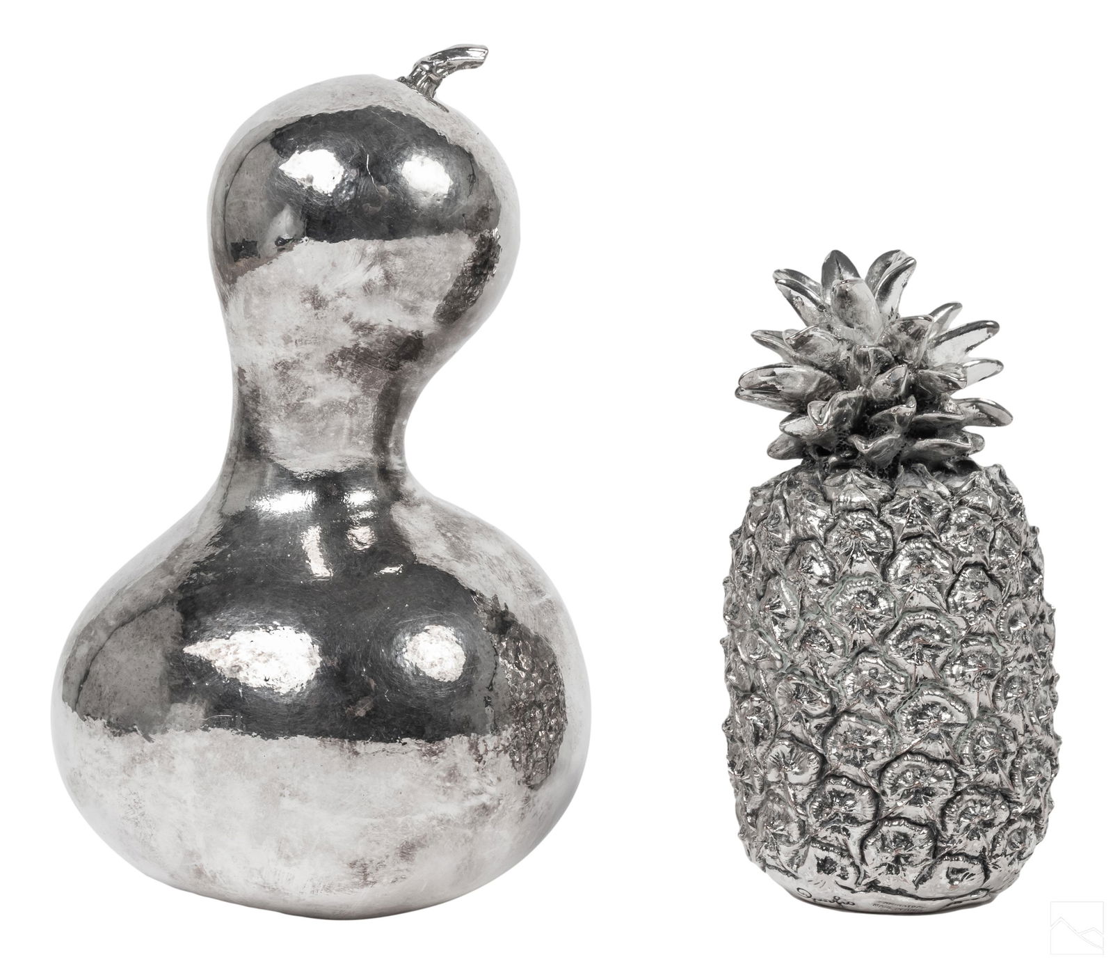 Italian Silvered Gourd Pineapple Fruit Sculptures (1 of 4)