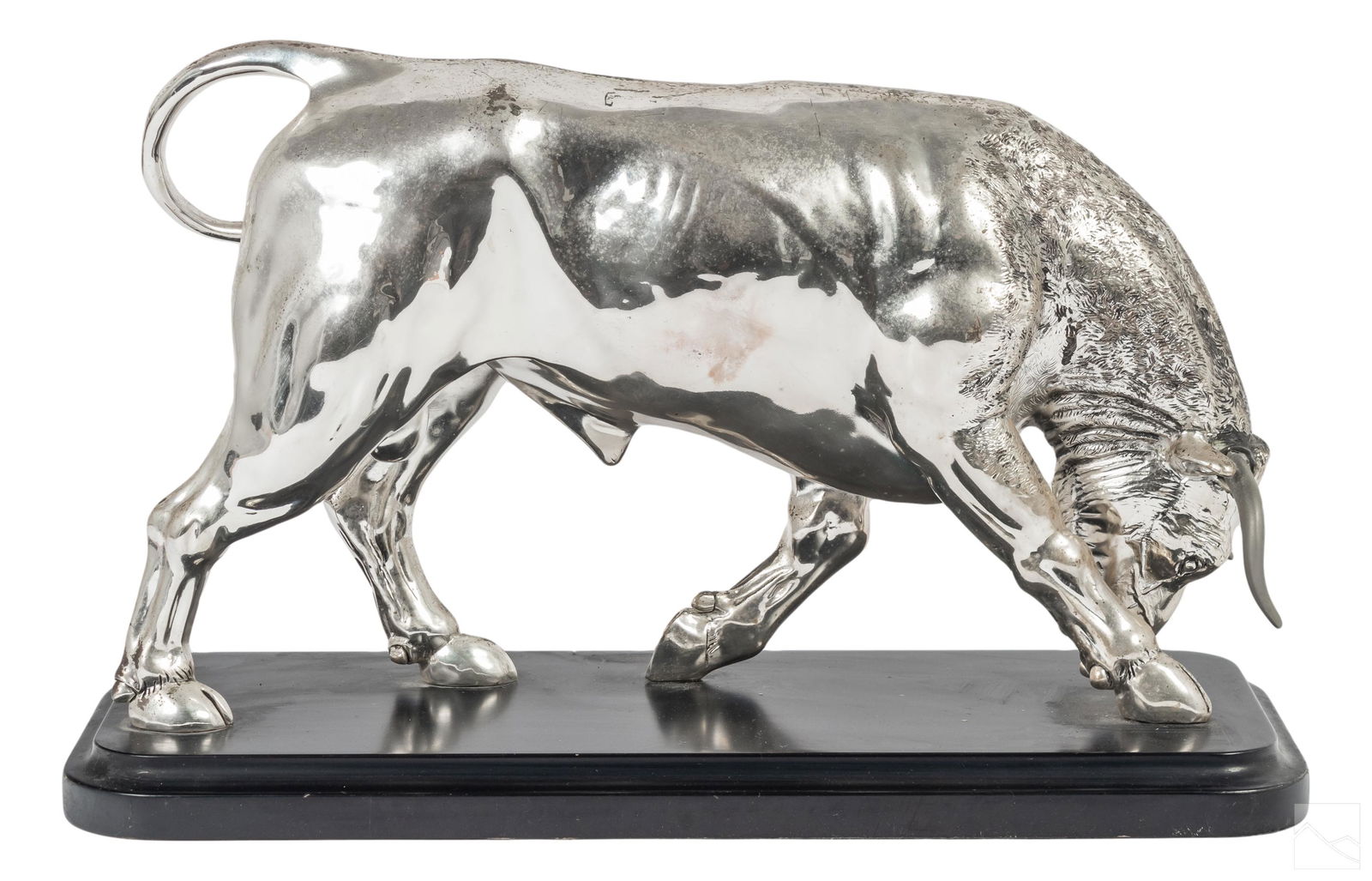 Marcello Giorgio Silvered Charging Bull Sculpture (1 of 5)