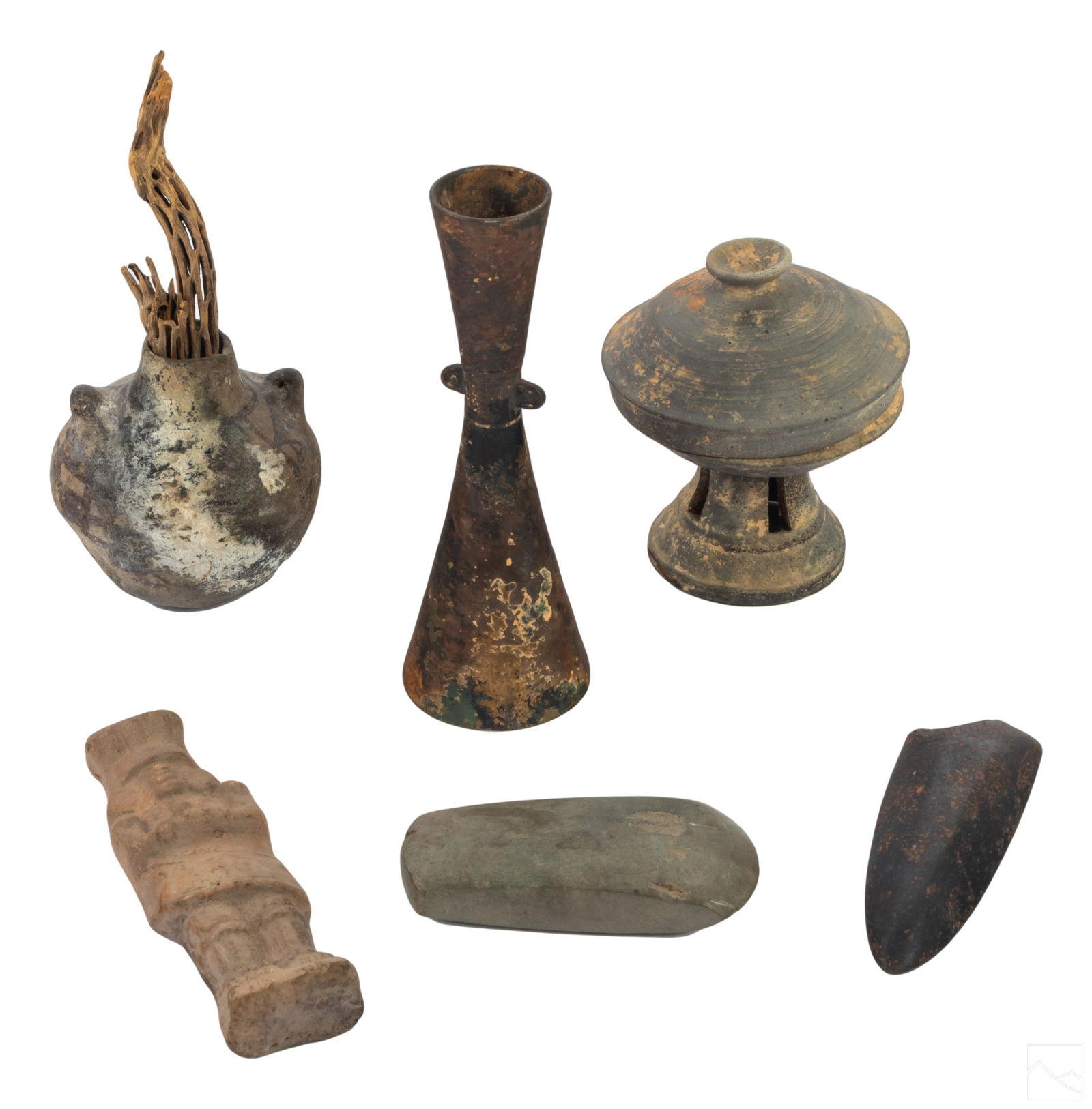 Pre Columbian Style Pottery Figurines & Tools LOT (1 of 4)