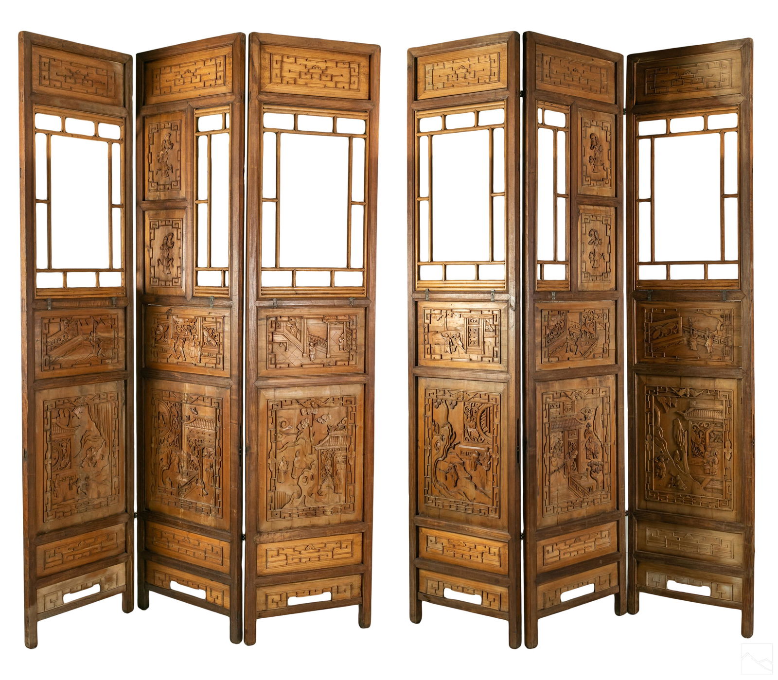 Chinese Old Carved Wooden Room Divider 98" Screens (1 of 12)