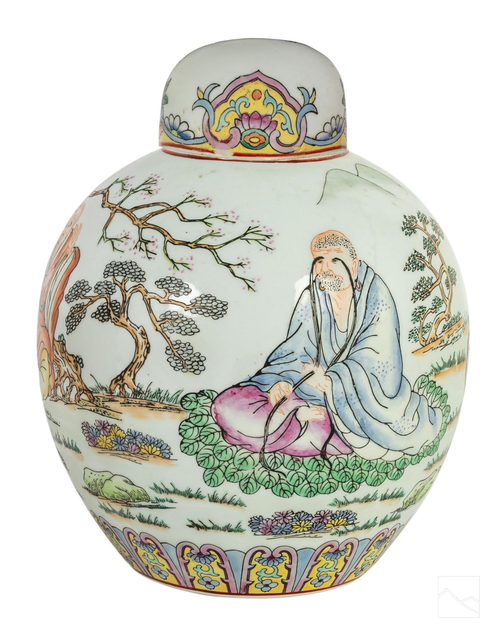 Chinese Old Porcelain Immortals Lidded Ginger Jar (1 of 10)