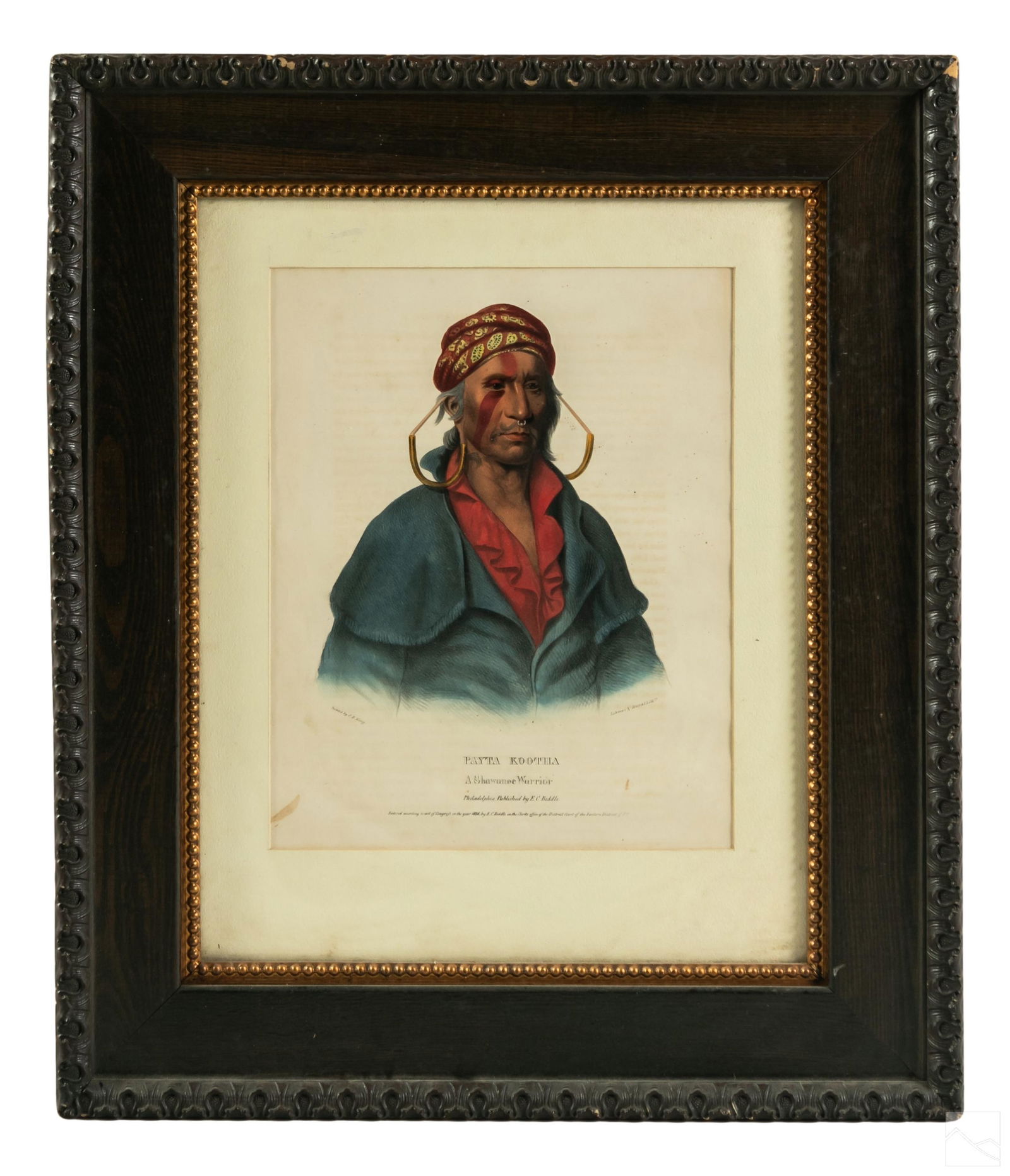 Shawnee Warrior Color Bookplate Lithograph Print (1 of 4)