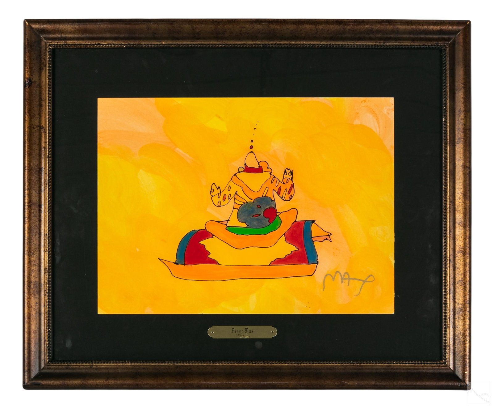 Peter Max B1937 Psychedelic Mixed Media Painting (1 of 5)