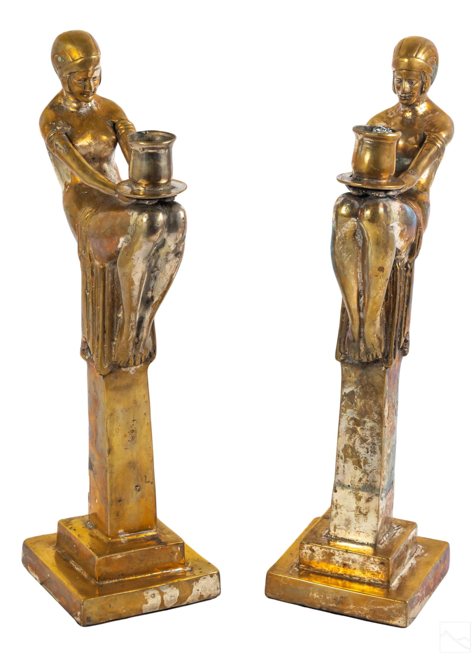Art Deco Figural Bronze Bathing Beauty Candlestick (1 of 6)