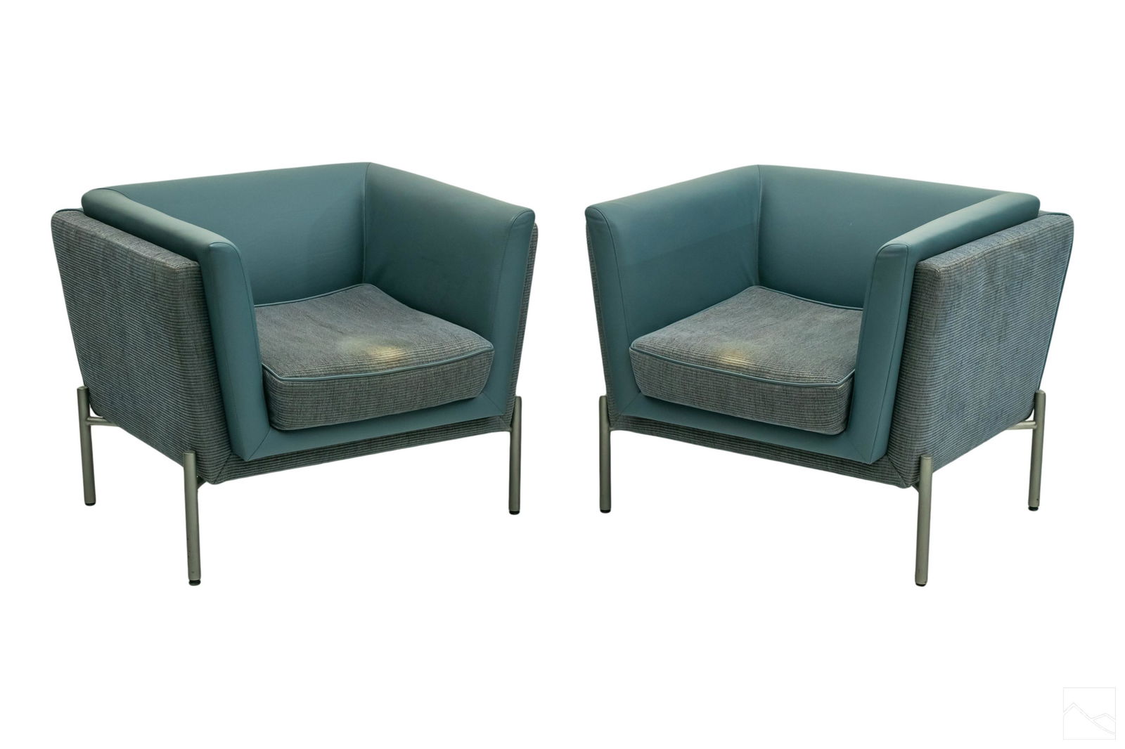 Brueton Mid Century Modern Pair Cube Lounge Chairs (1 of 6)