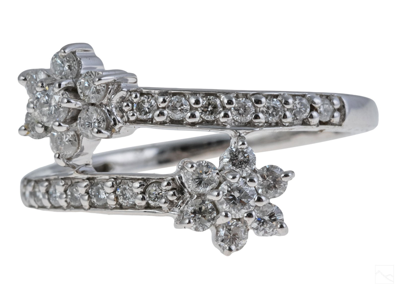 14K White Gold Diamonds Shooting Stars Ring Sz6 2g (1 of 5)