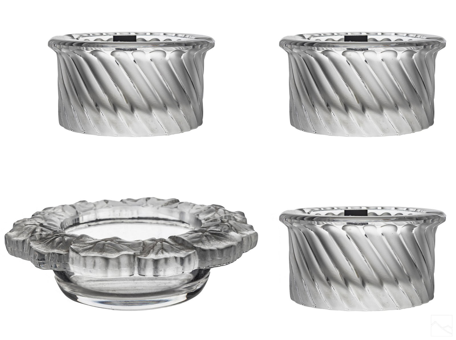 Lalique French Crystal Art Deco Glass Ashtrays LOT (1 of 8)