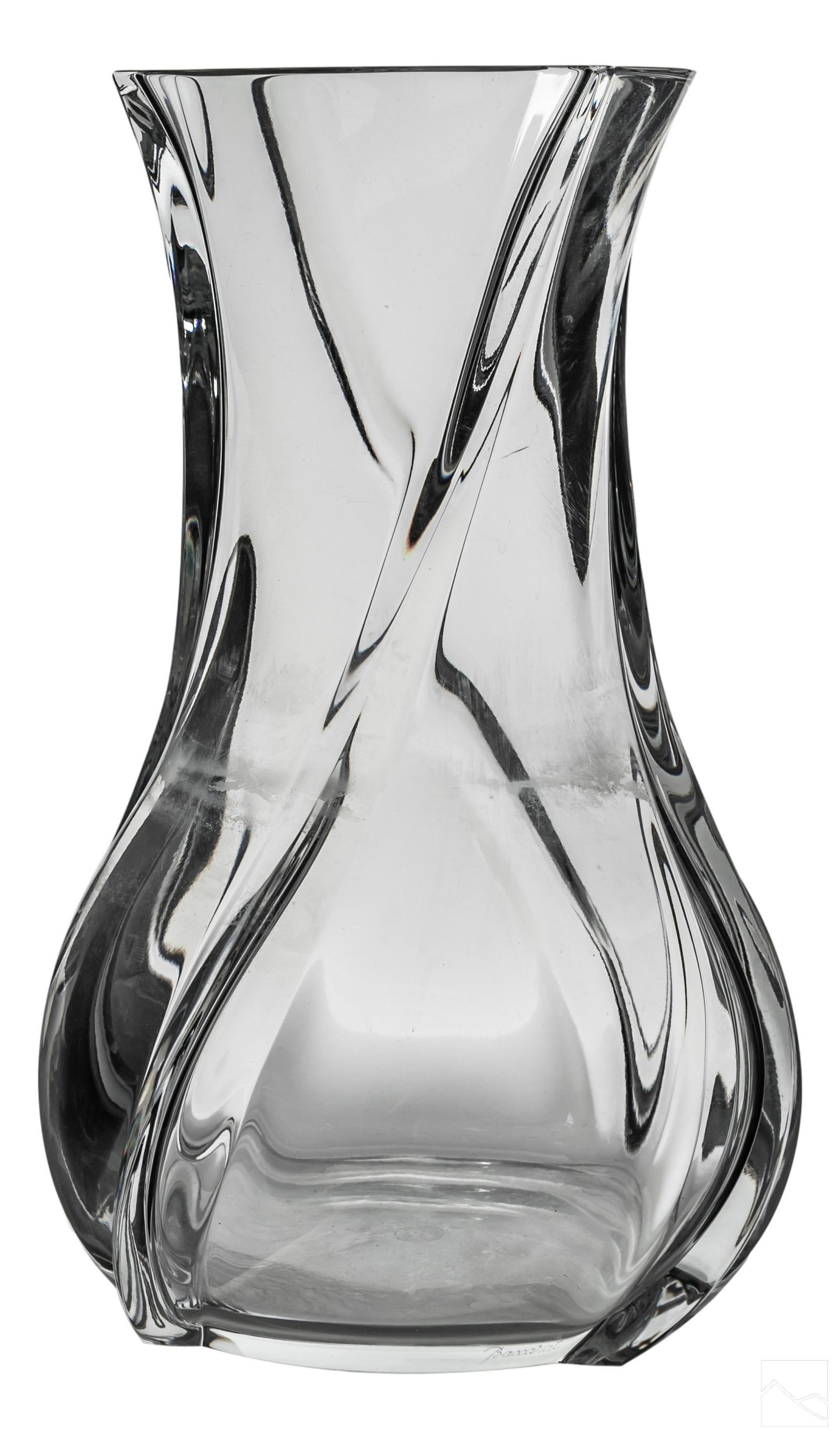 Baccarat French Crystal Glass Abstract Swirl Vase (1 of 5)