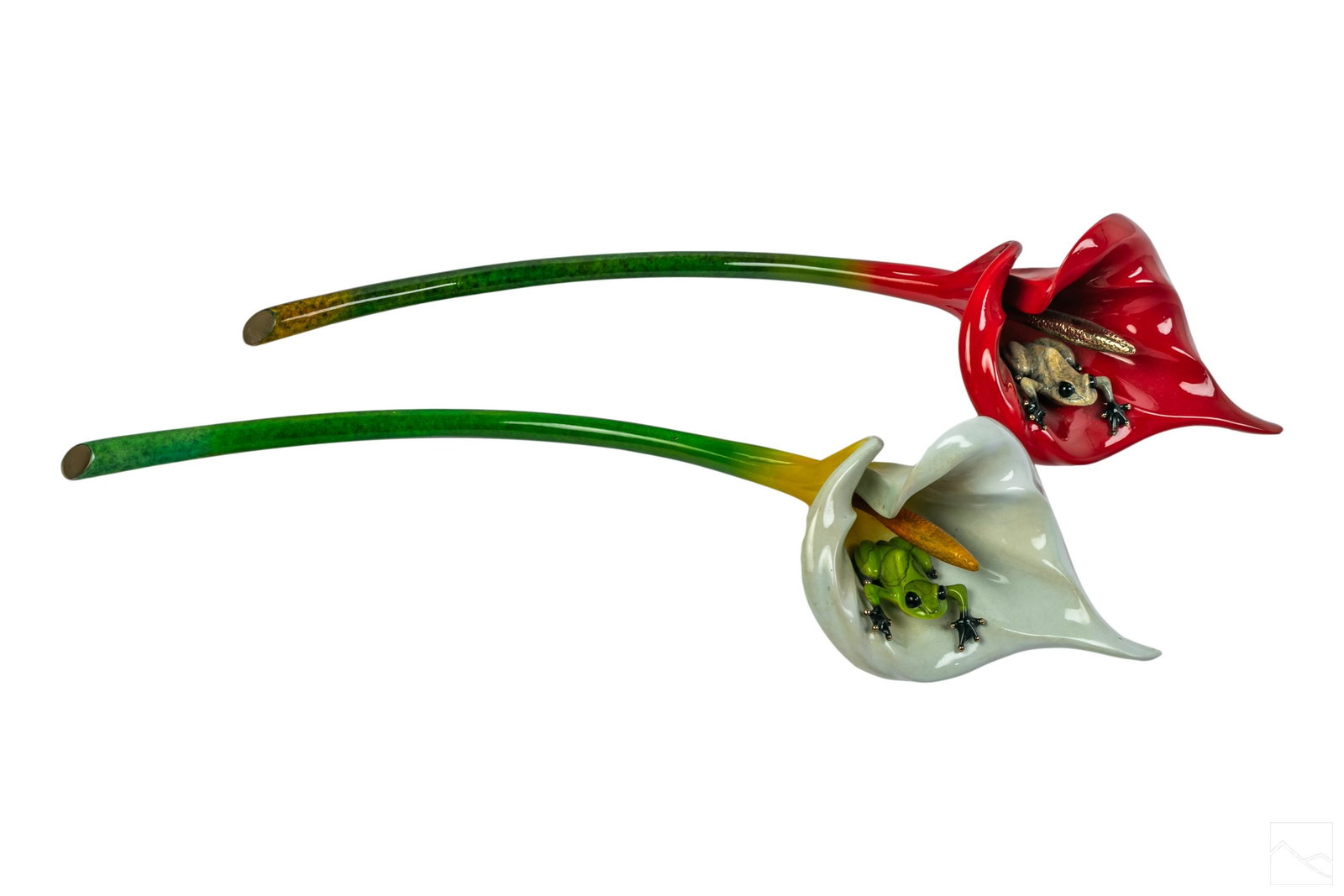 Tim Cotterill b.1950 Bronze Frog & Lily Sculptures (1 of 6)