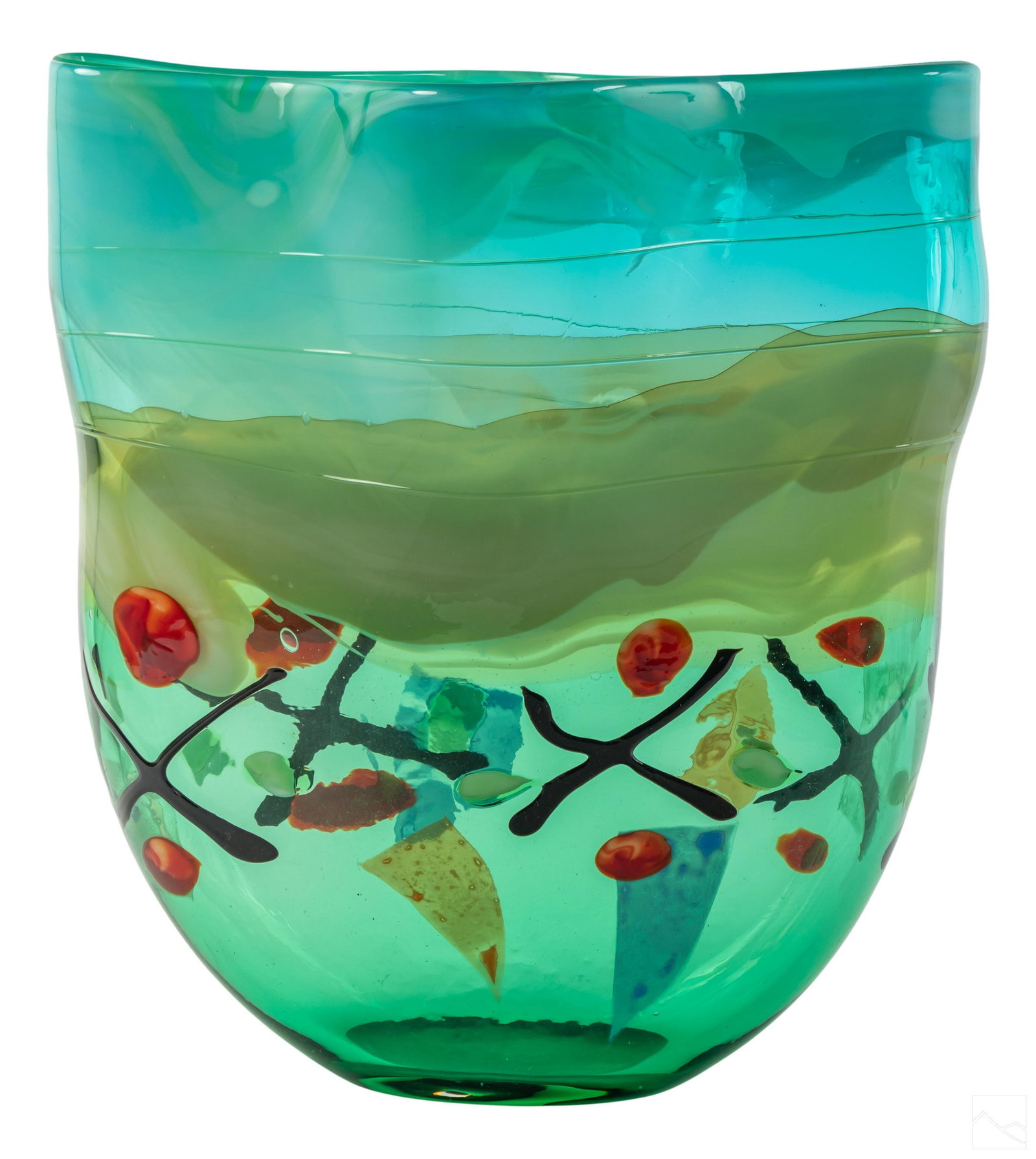 Studio Art Glass Contemporary Abstract Floral Vase (1 of 5)