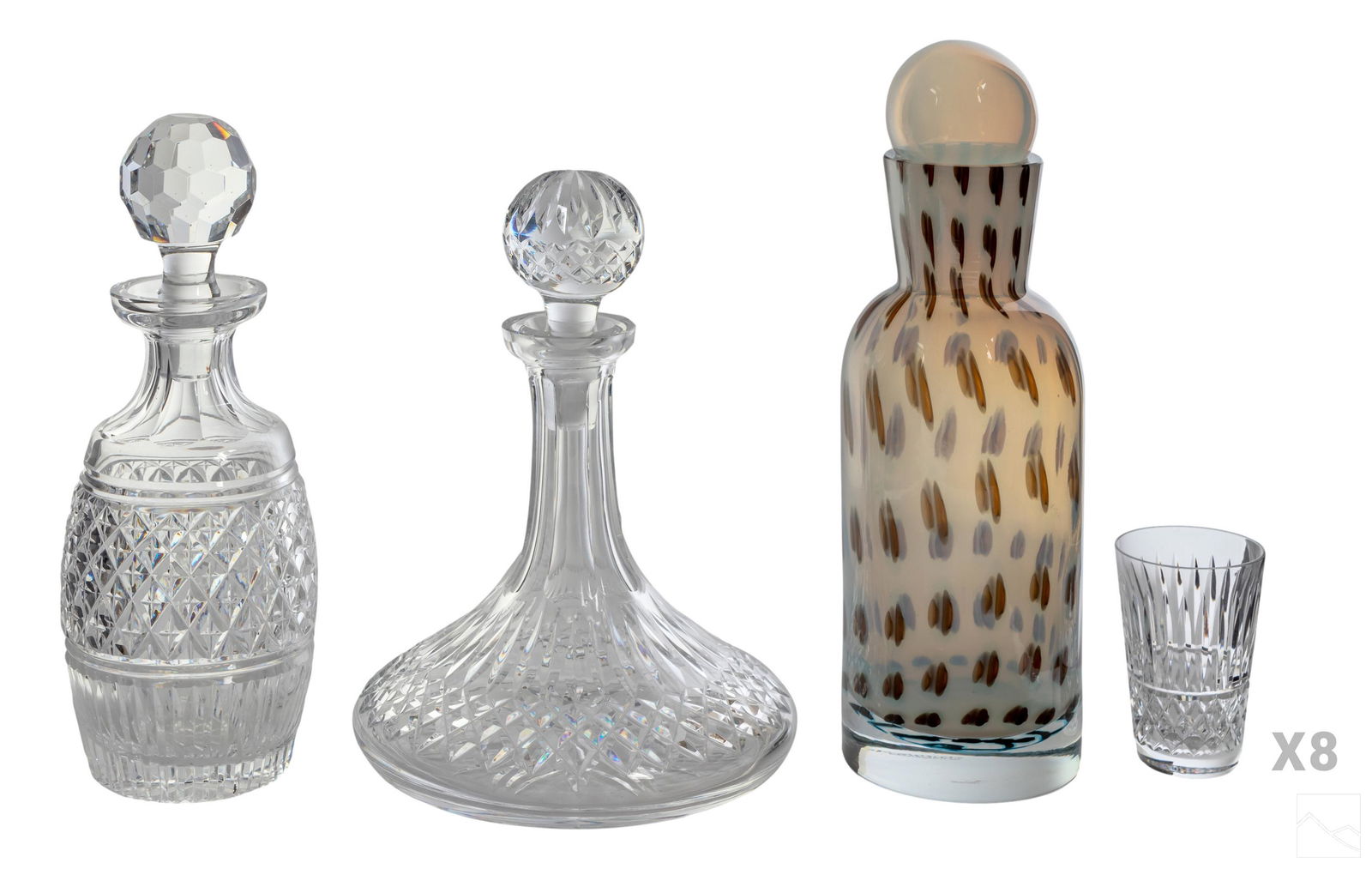 Waterford Irish Cut Crystal Decanter Glass LOT (1 of 8)