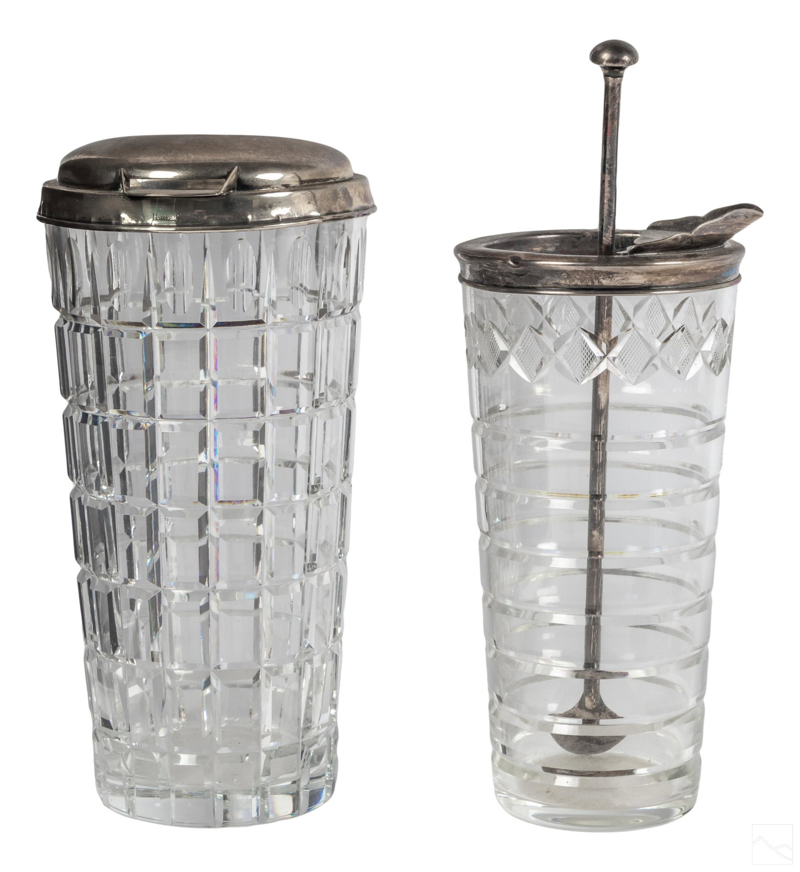 Hawkes Art Deco Silver & Cut Glass Martini Shakers (1 of 8)