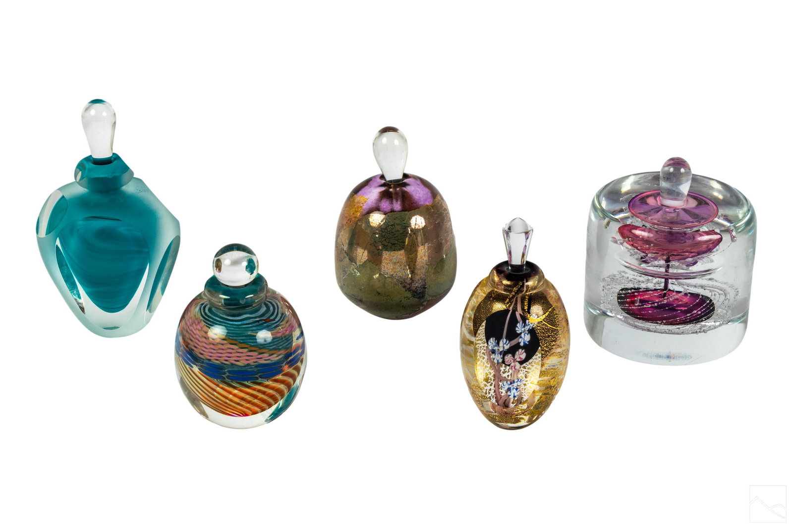 Studio Art Glass SIGNED Perfume Scent Bottles LOT (1 of 6)