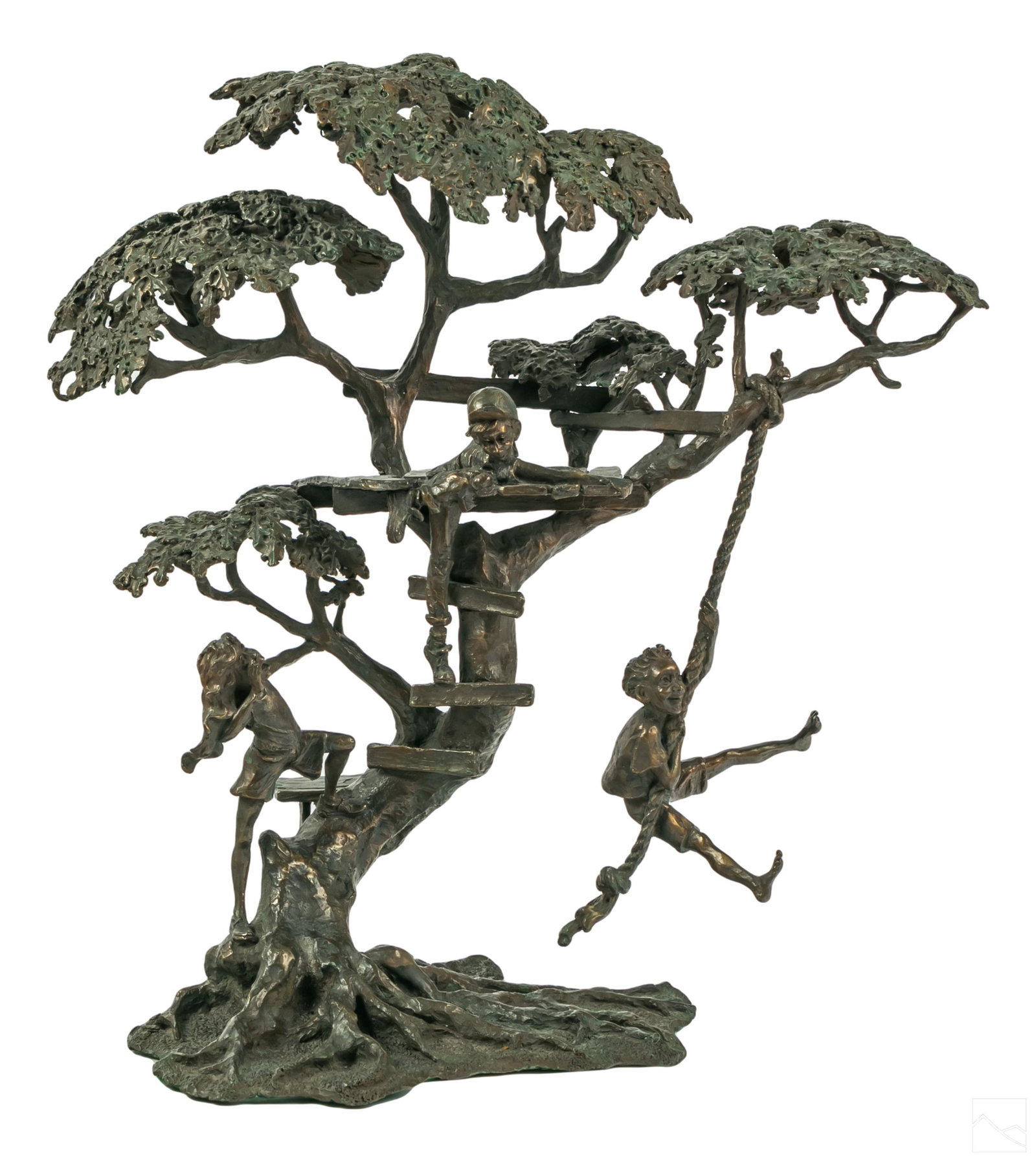 Mark Hopkins Bronze Figural Tree House Sculpture (1 of 5)