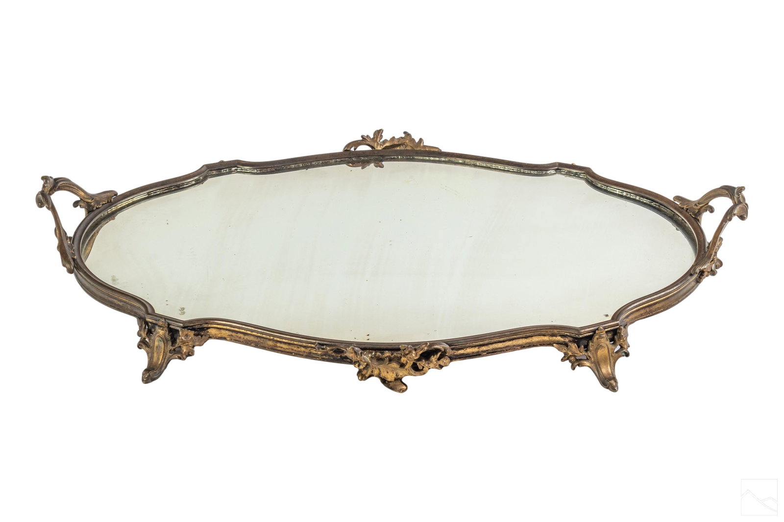 French Dore Bronze Antique Mirror Plateau Tray (1 of 6)