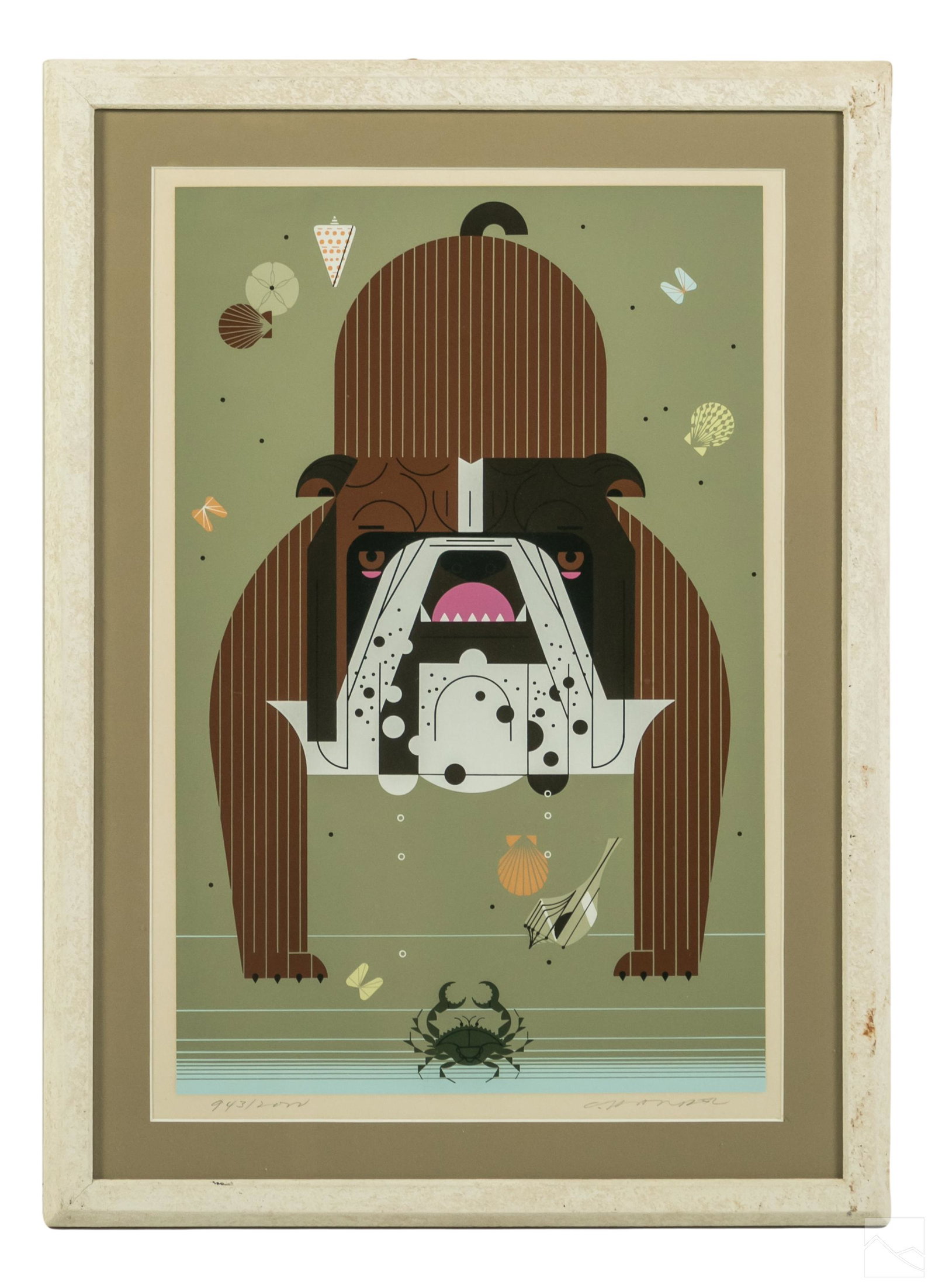 Charley Harper (1922-2007) Abstract Dog Serigraph (1 of 5)