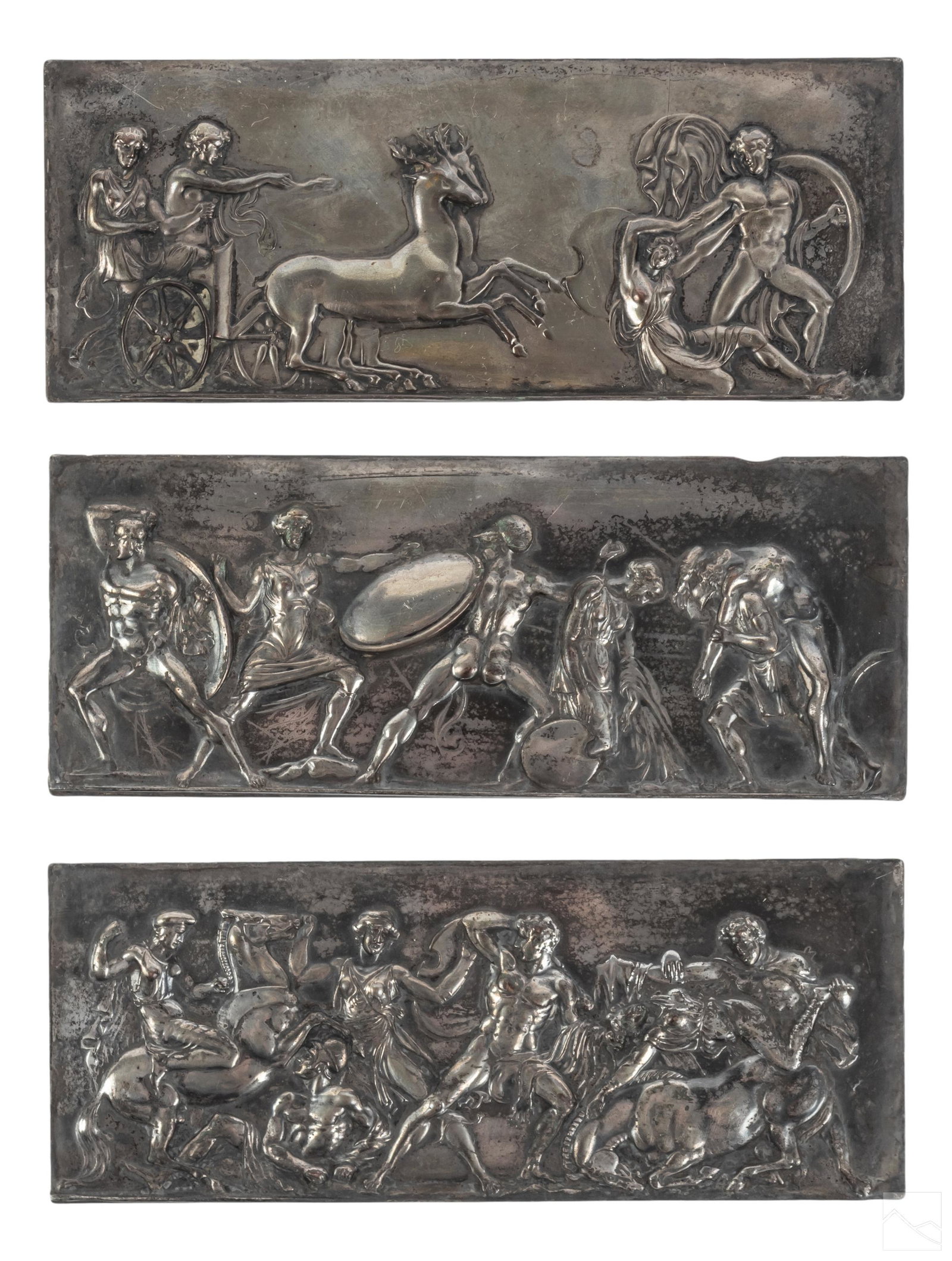 Neoclassical Antique Metal Figural Relief Panels (1 of 6)