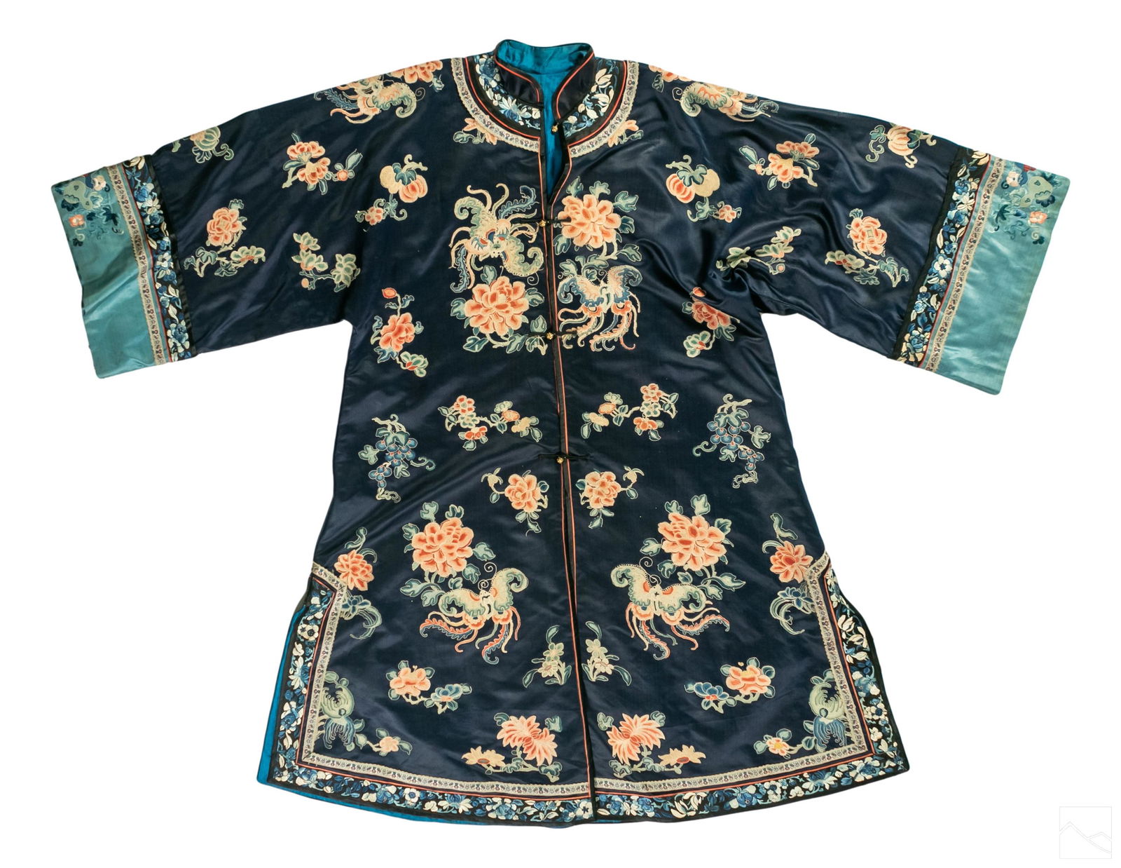Chinese Antique Hand Embroidered Silk Floral Robe (1 of 7)