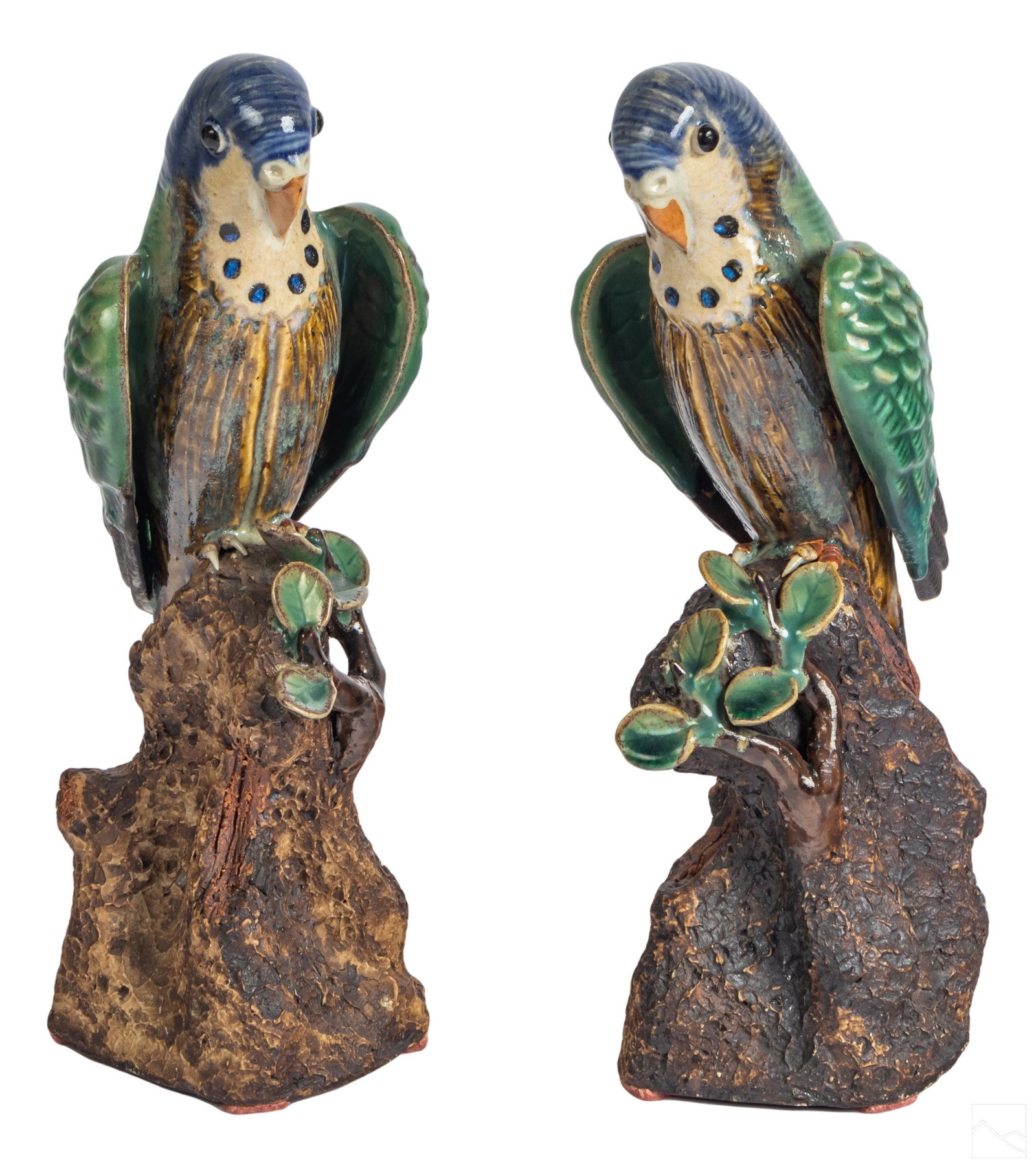 Chinese Glazed Art Pottery Parakeet Bird Figurines (1 of 5)