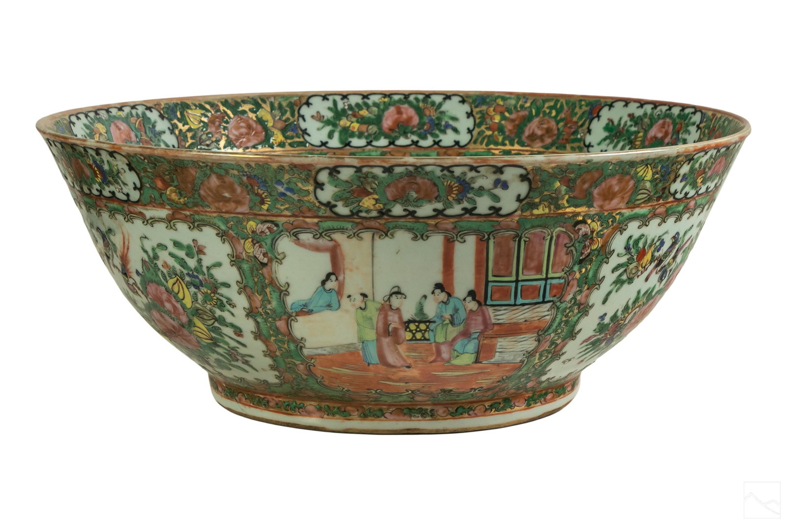 Chinese (19C.) Rose Medallion Porcelain Punch Bowl (1 of 7)