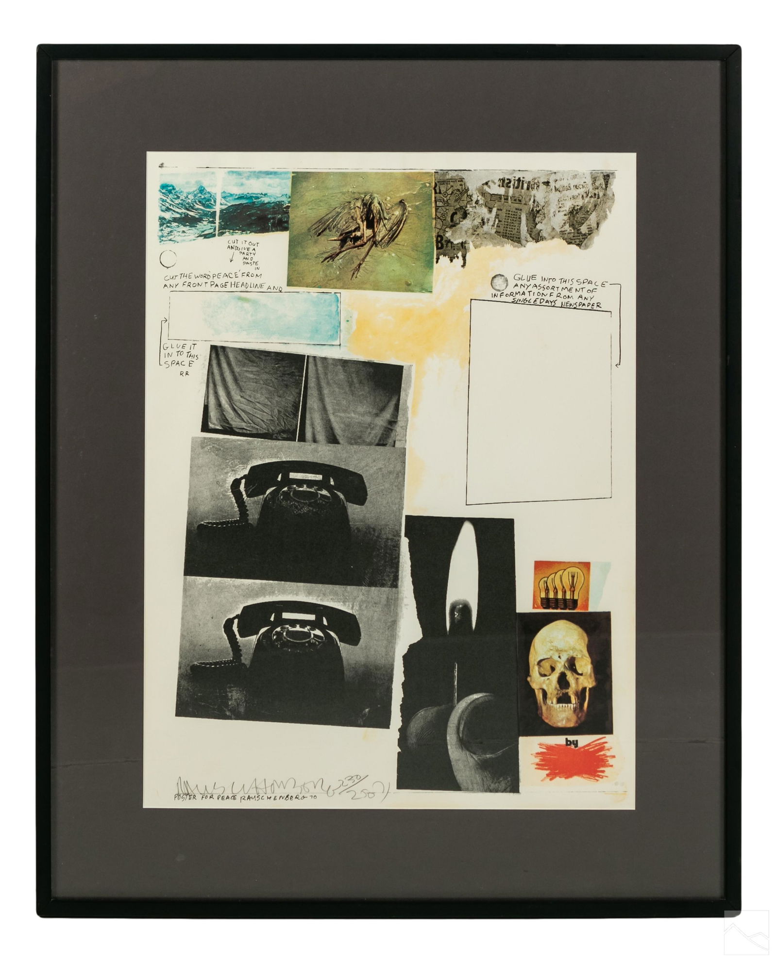 Robert Rauschenberg SIGNED Poster for Peace & COA (1 of 5)
