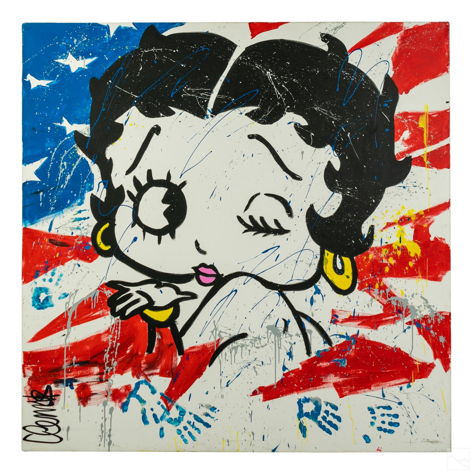 Clem$ (b.1974) SIGNED Pop Art BETTY BOOP Painting (1 of 6)