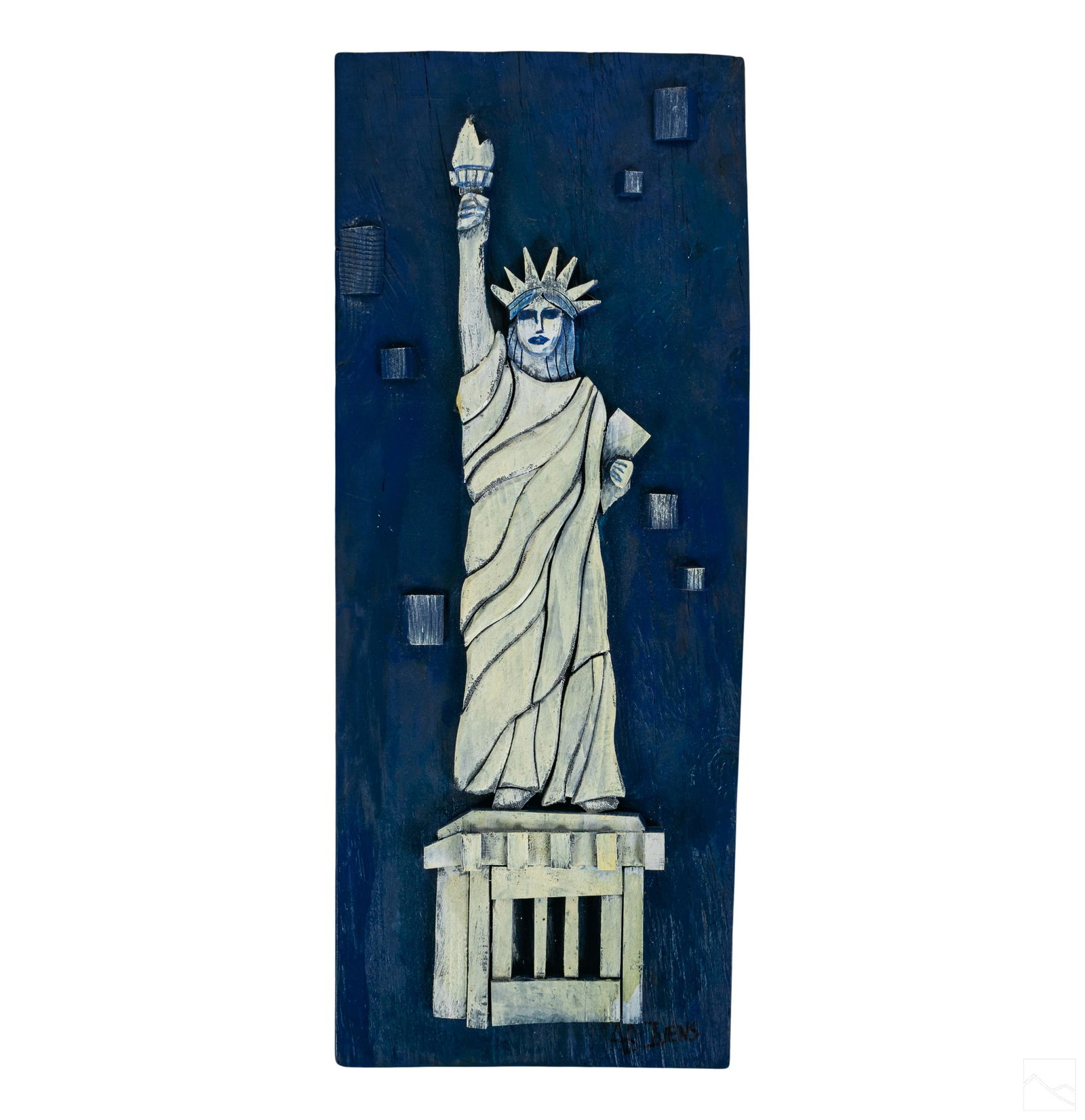 Ab the Flagman (American, b.1964) Lady Liberty Southern Folk Art Wall Sculpture (1 of 5)