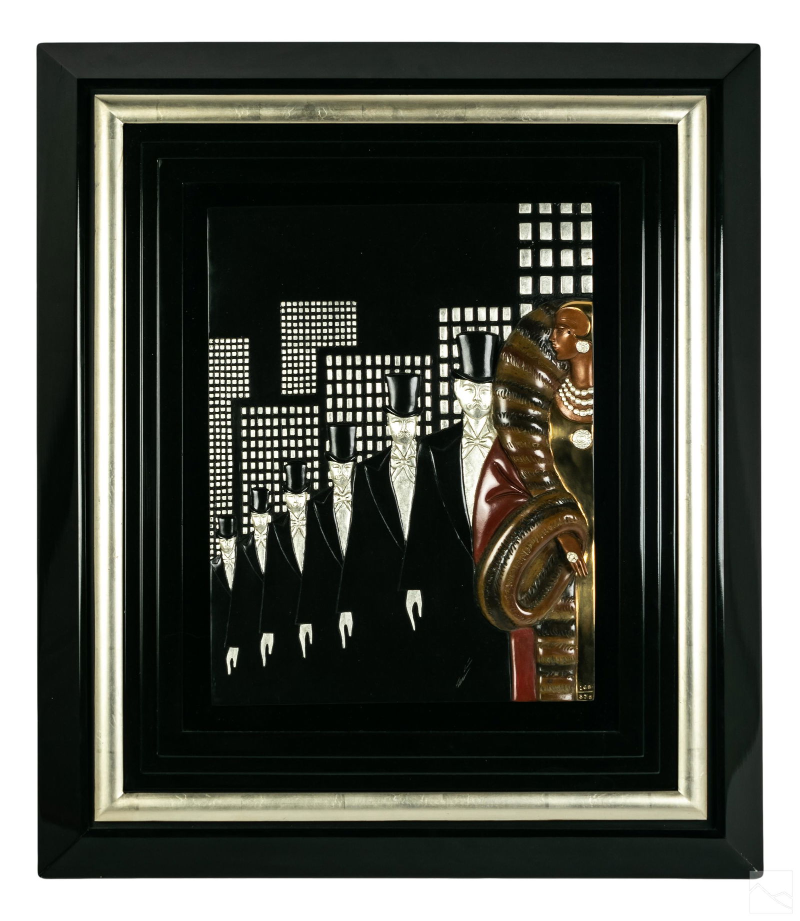 Erte 1892-1990 TOP HATS Bronze Deco Wall Sculpture (1 of 6)