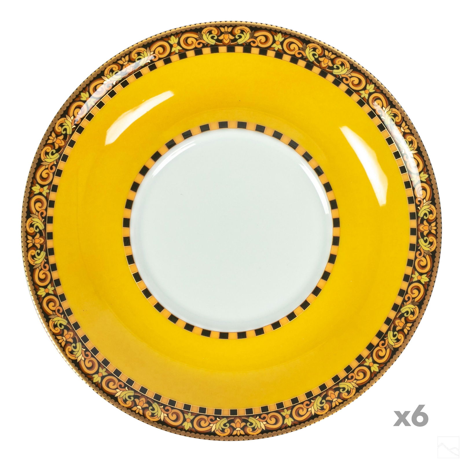 Versace Rosenthal Porcelain Barocco Soup Saucers (1 of 6)