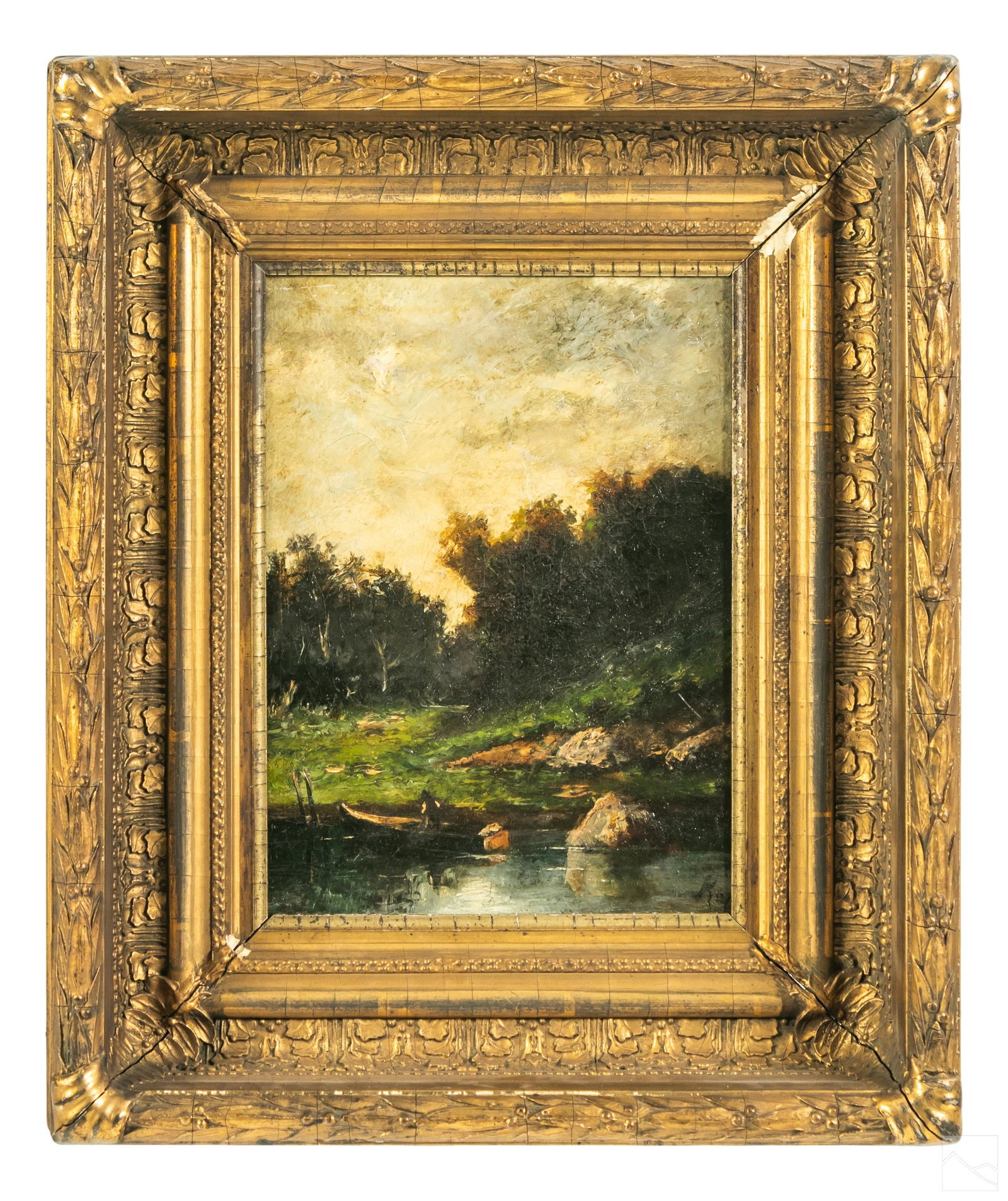 (19C.) Antique SIGNED Tonalism Landscape Painting (1 of 5)