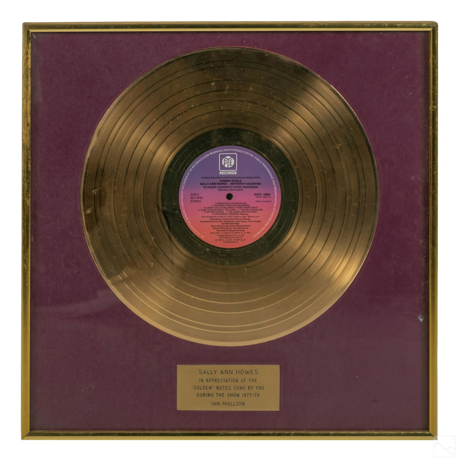 Hans Christian Andersen London Cast Golden Record (1 of 5)