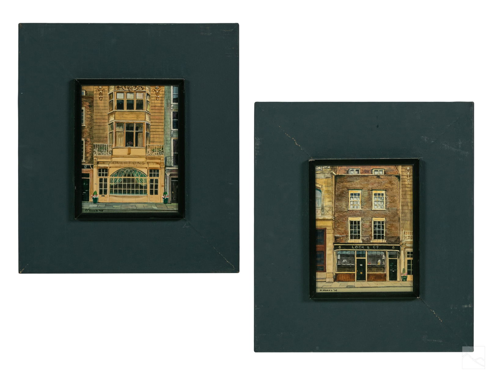 M. Monks SIGNED Architectural Cityscape Paintings (1 of 9)