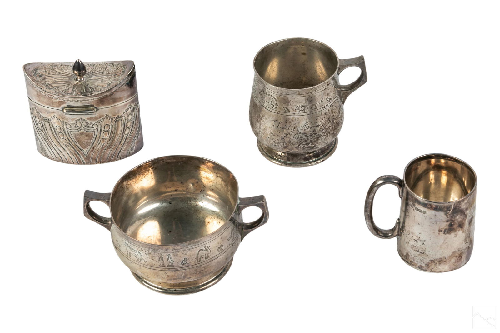 Sterling Silver Marked Baby Christening Cups 652g. (1 of 6)