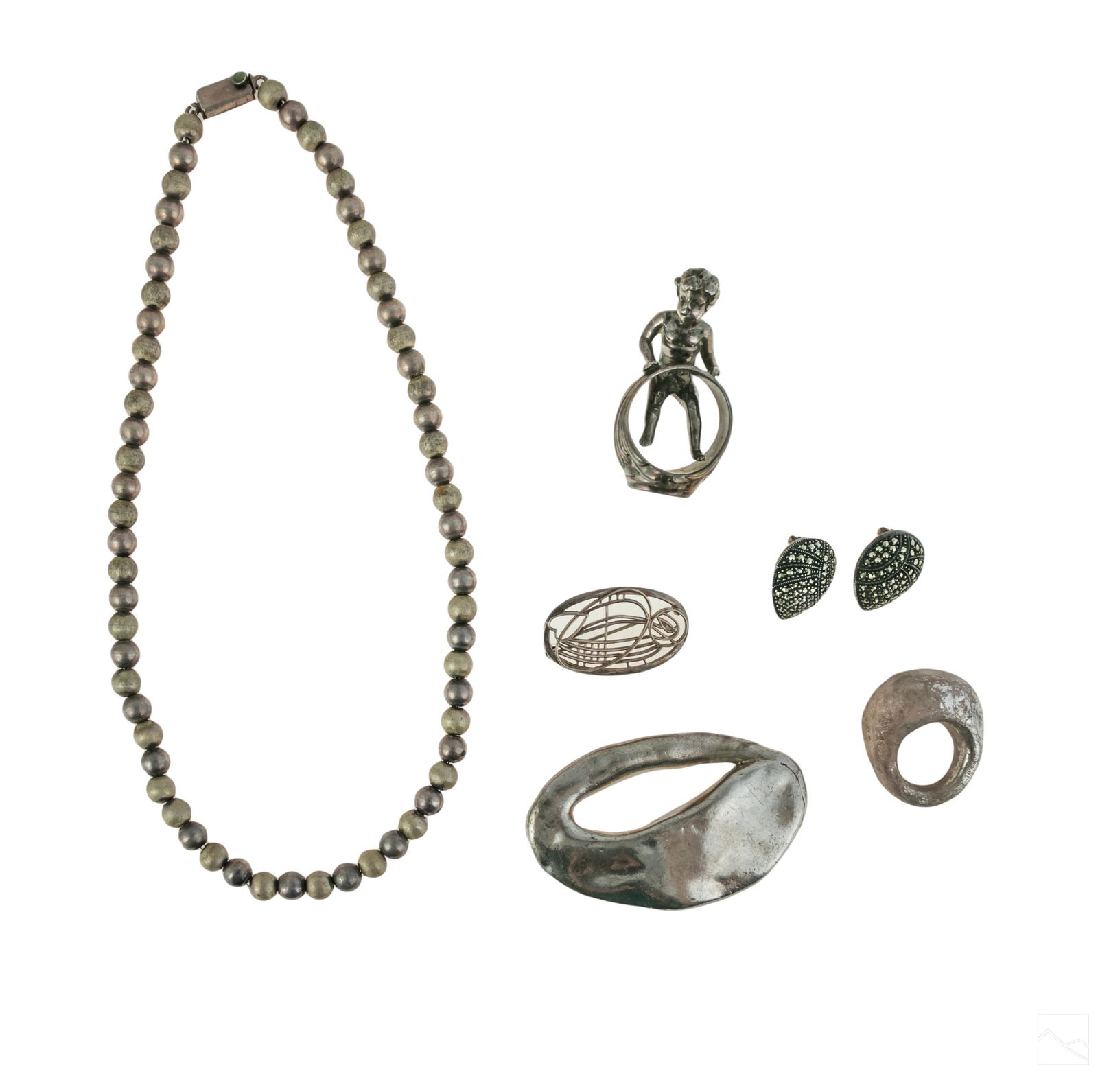 Sterling Silver Earrings, Necklaces & Oddments LOT (1 of 8)