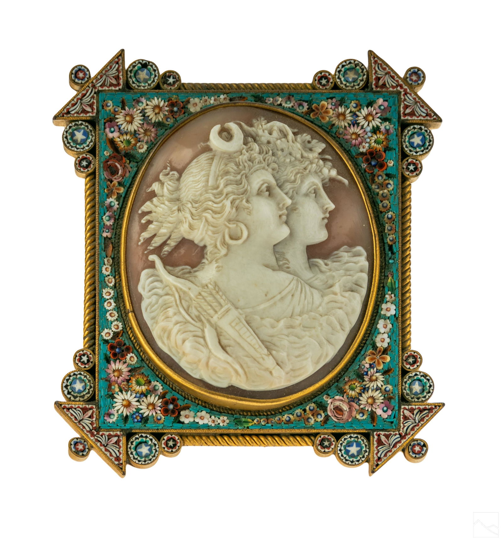 Victorian Neoclassical Apollo & Diana Carved Cameo (1 of 4)