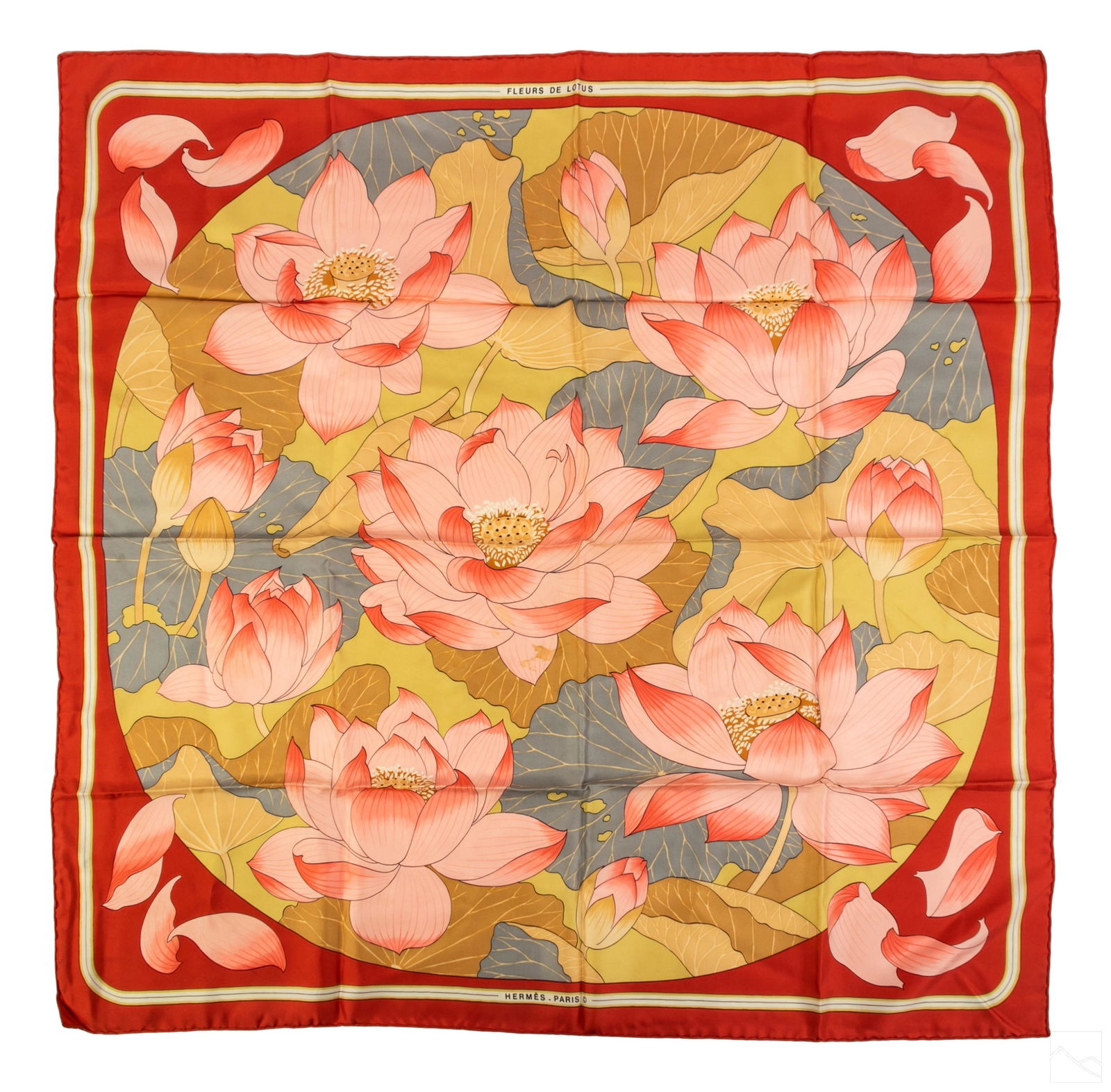 Hermes Paris Designer Fleurs de Lotus Silk Scarf (1 of 5)