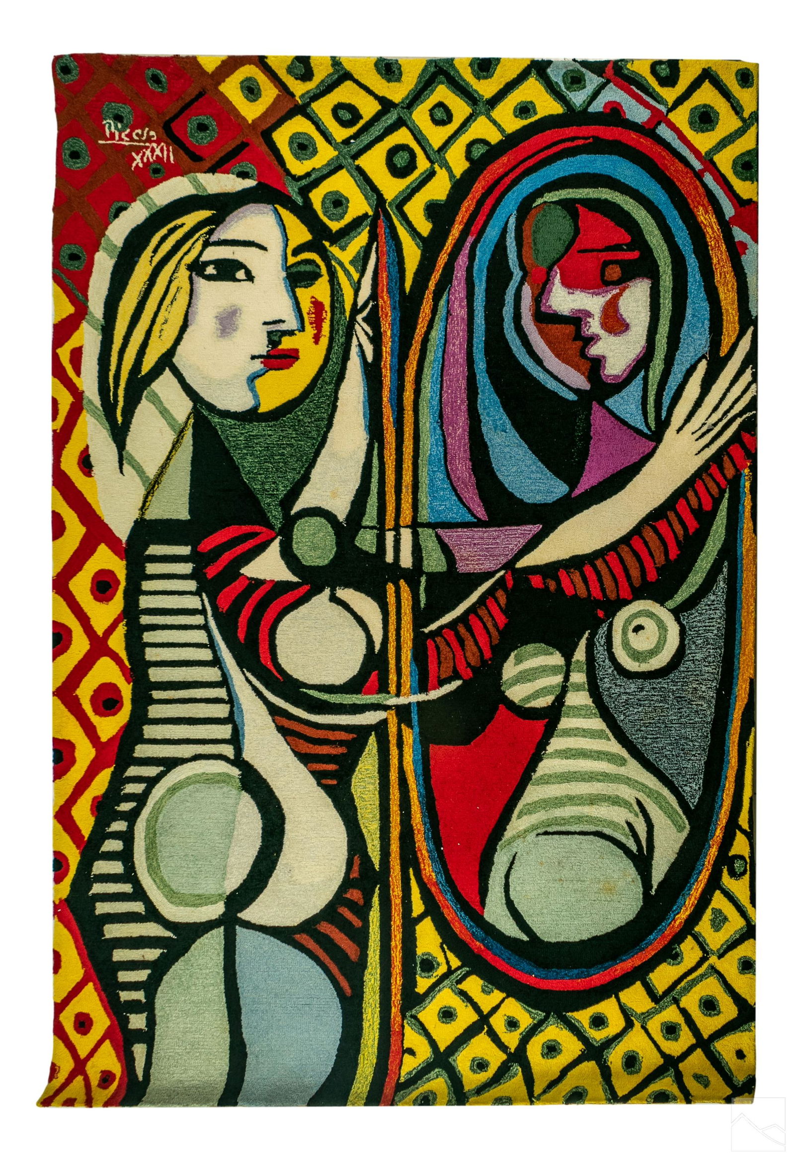 Abstract Figural Rug after Pablo Picasso 102 x 72" (1 of 4)